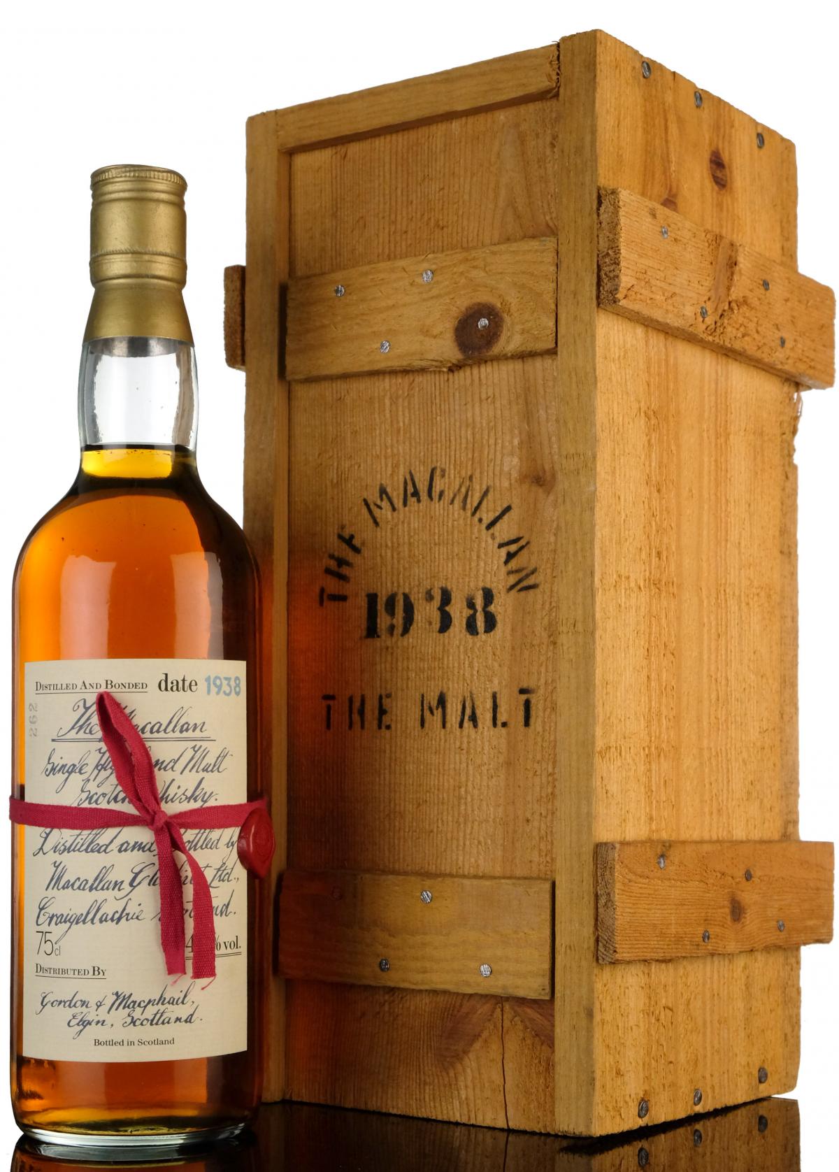 Macallan 1938 - Gordon & MacPhail - Handwritten Label