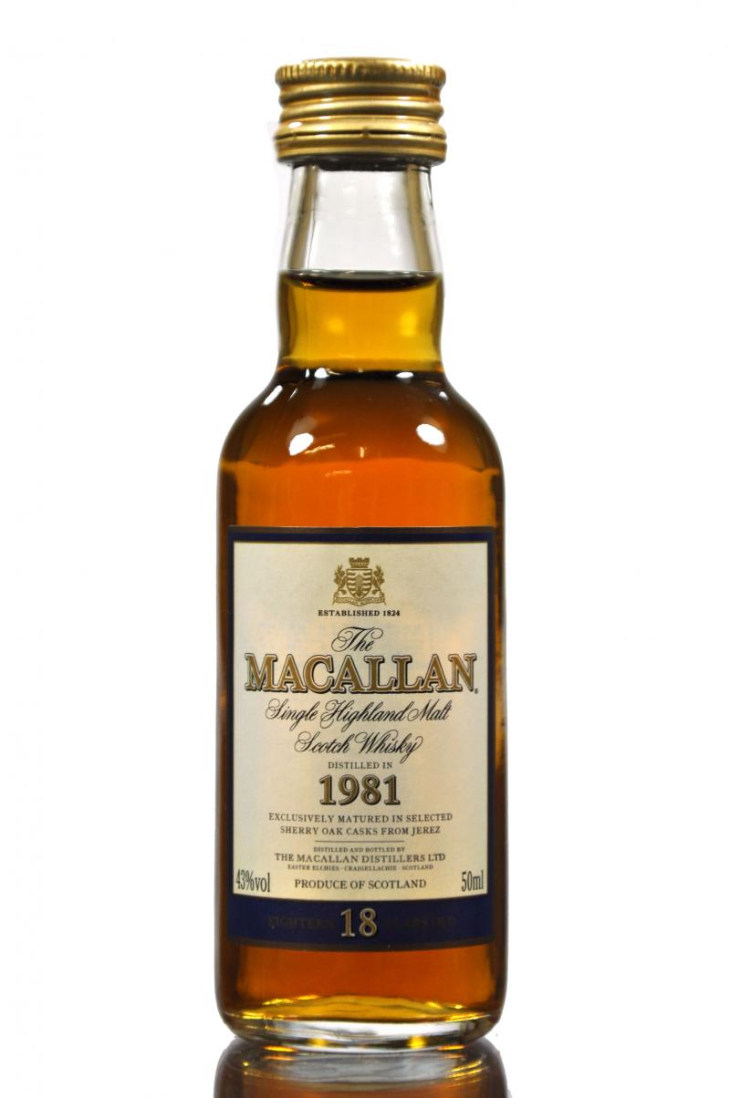 Macallan 1981 - 18 Year Old Miniature