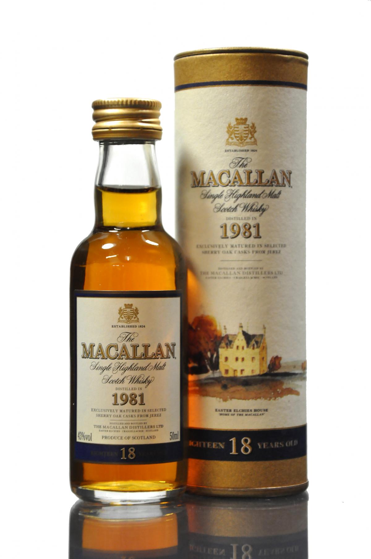 Macallan 1981 - 18 Year Old Miniature