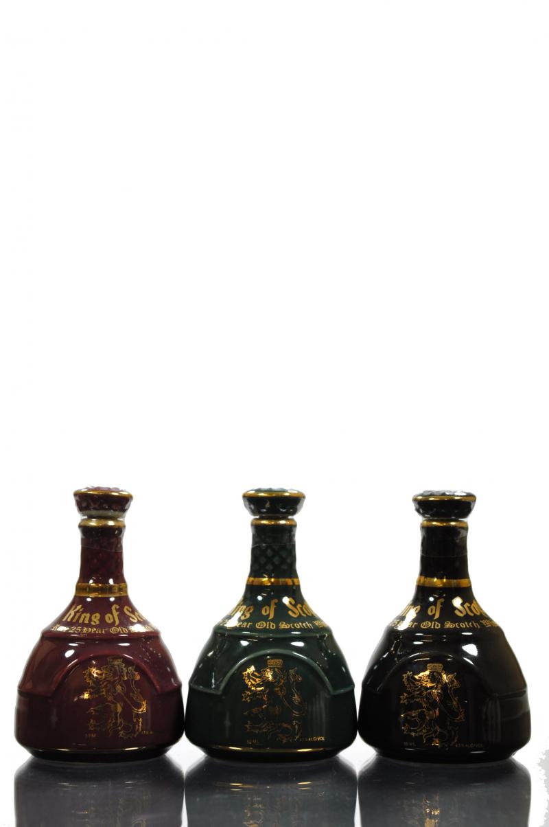 3 x King Of Scots 25 Year Old Miniatures
