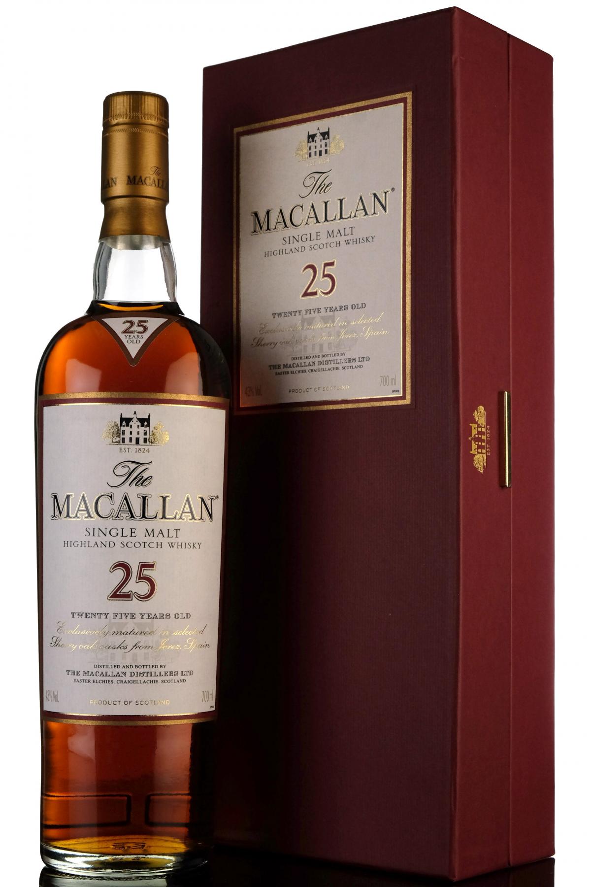 MACALLAN 25 YEAR OLD - SHERRY CASK - Circa 2000
