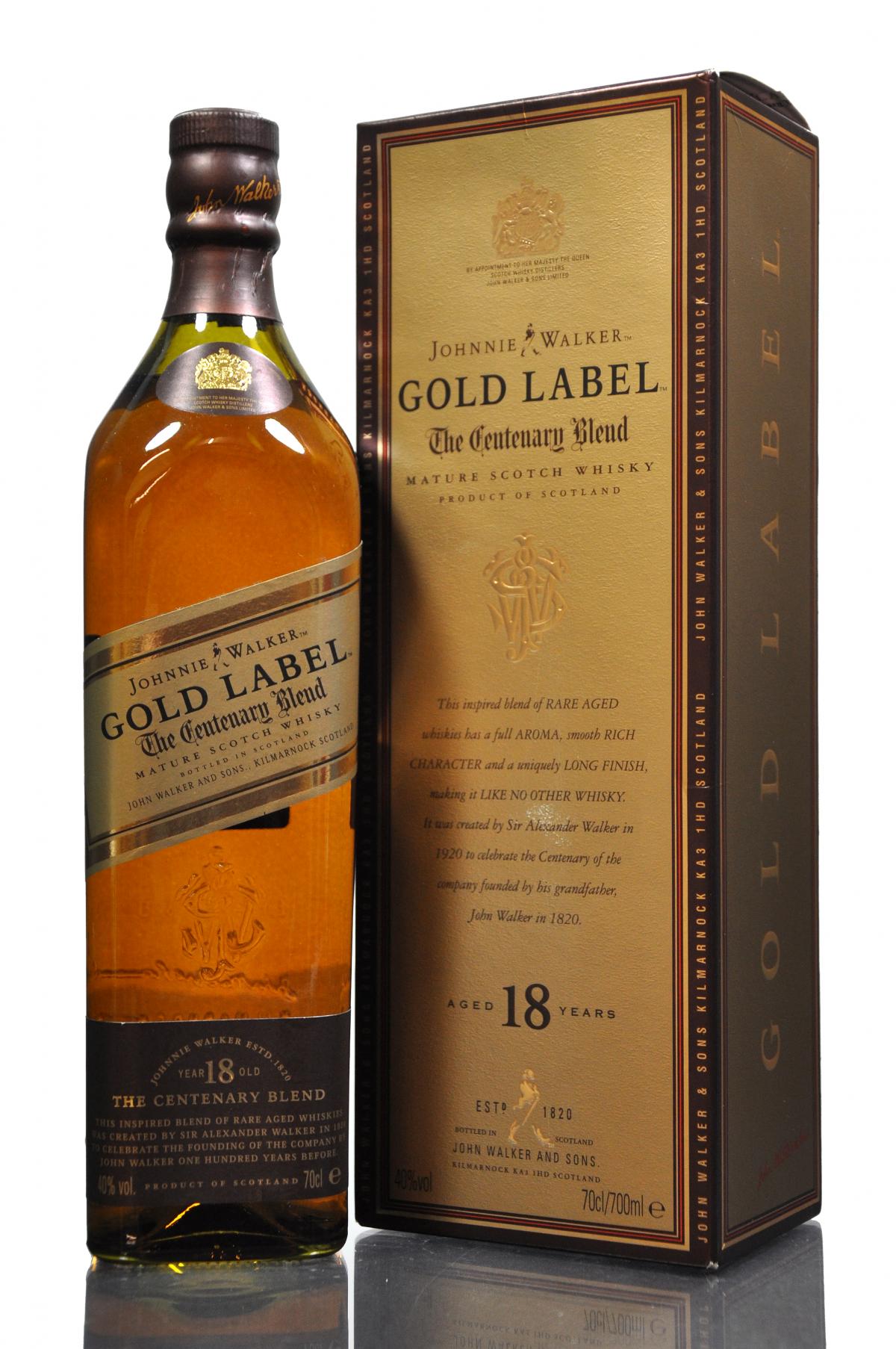 Johnnie Walker 18 Year Old - Gold Label - The Centenary Blend