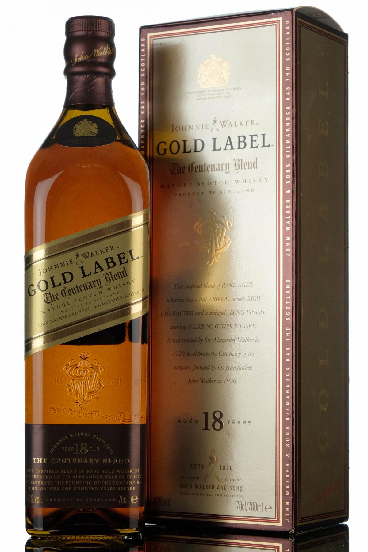 Johnnie Walker 18 Year Old - Gold Label - The Centenary Blend