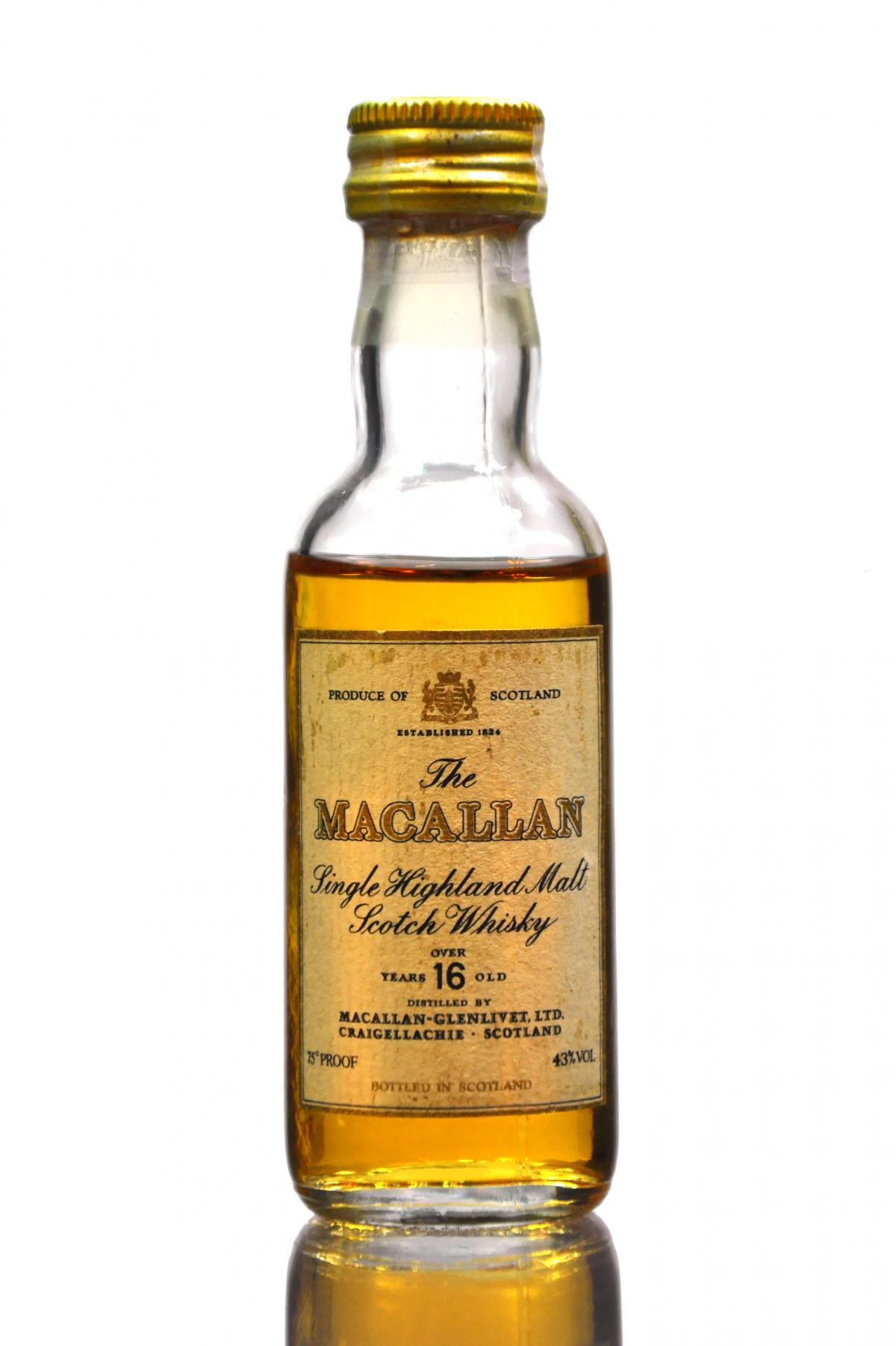 Macallan 16 Year Old Miniature