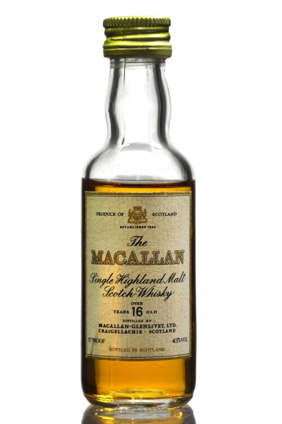 Macallan 16 Year Old Miniature