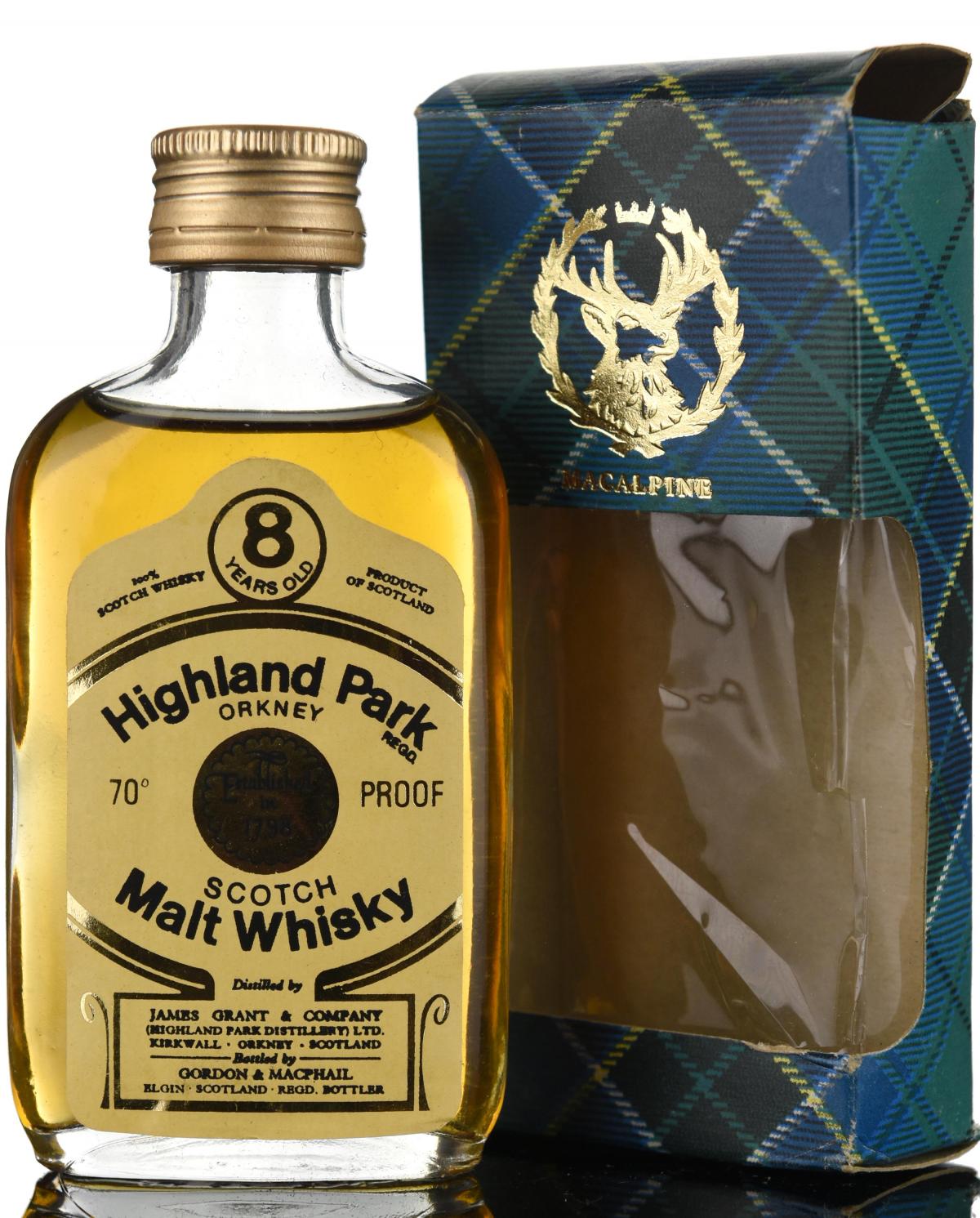 Highland Park 8 Year Old - 70 Proof - Gordon & MacPhail Miniature
