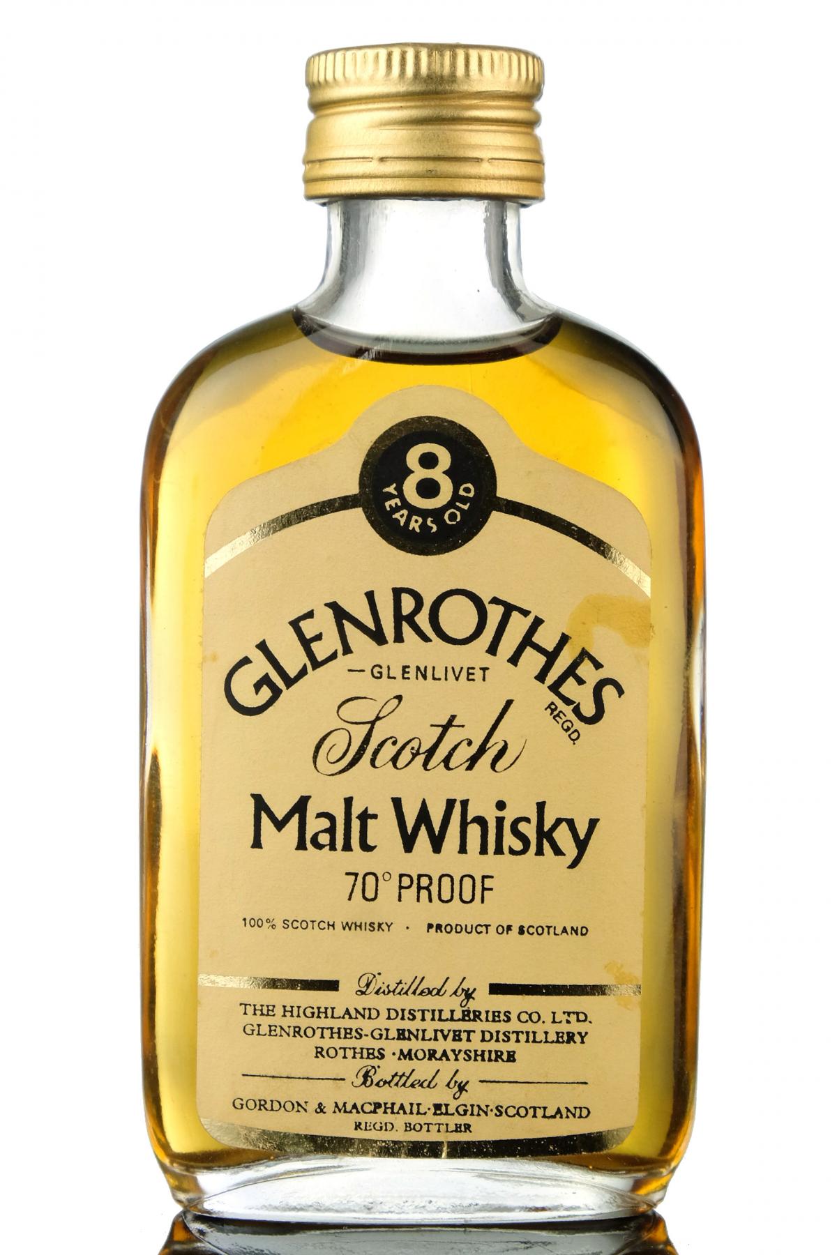 Glenrothes-Glenlivet 8 Year Old - 70 Proof - Gordon & MacPhail Miniature