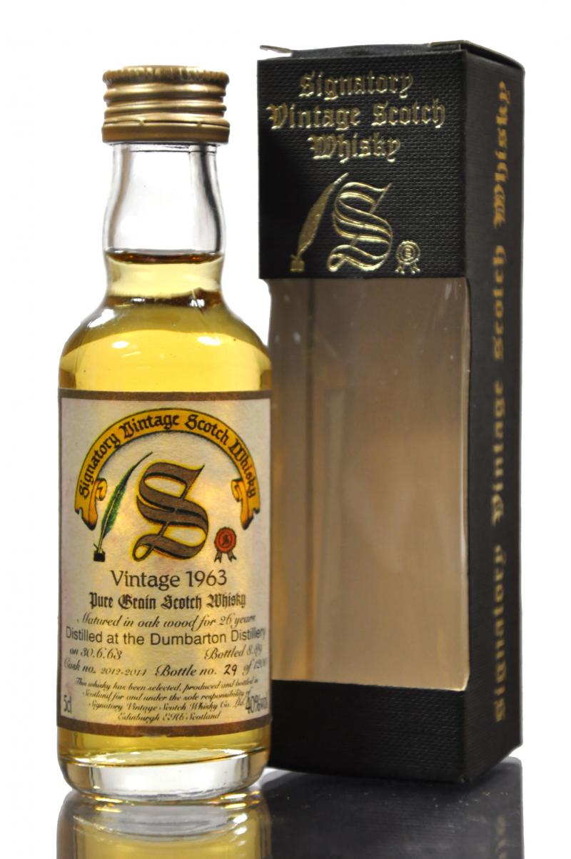 Dumbarton 1963-1989 - 26 Year Old - Signatory Vintage - Casks 2012-2014 - Miniature