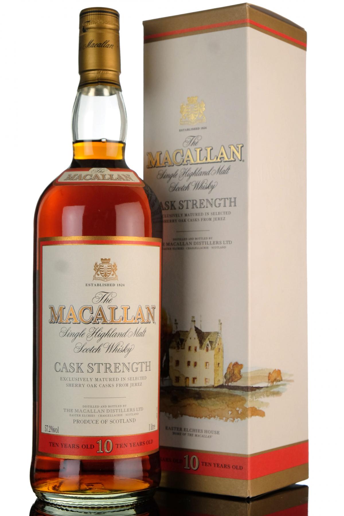 Macallan 10 Year Old. Cask Strength. Sherry Cask-  1 litre. 57.2%.