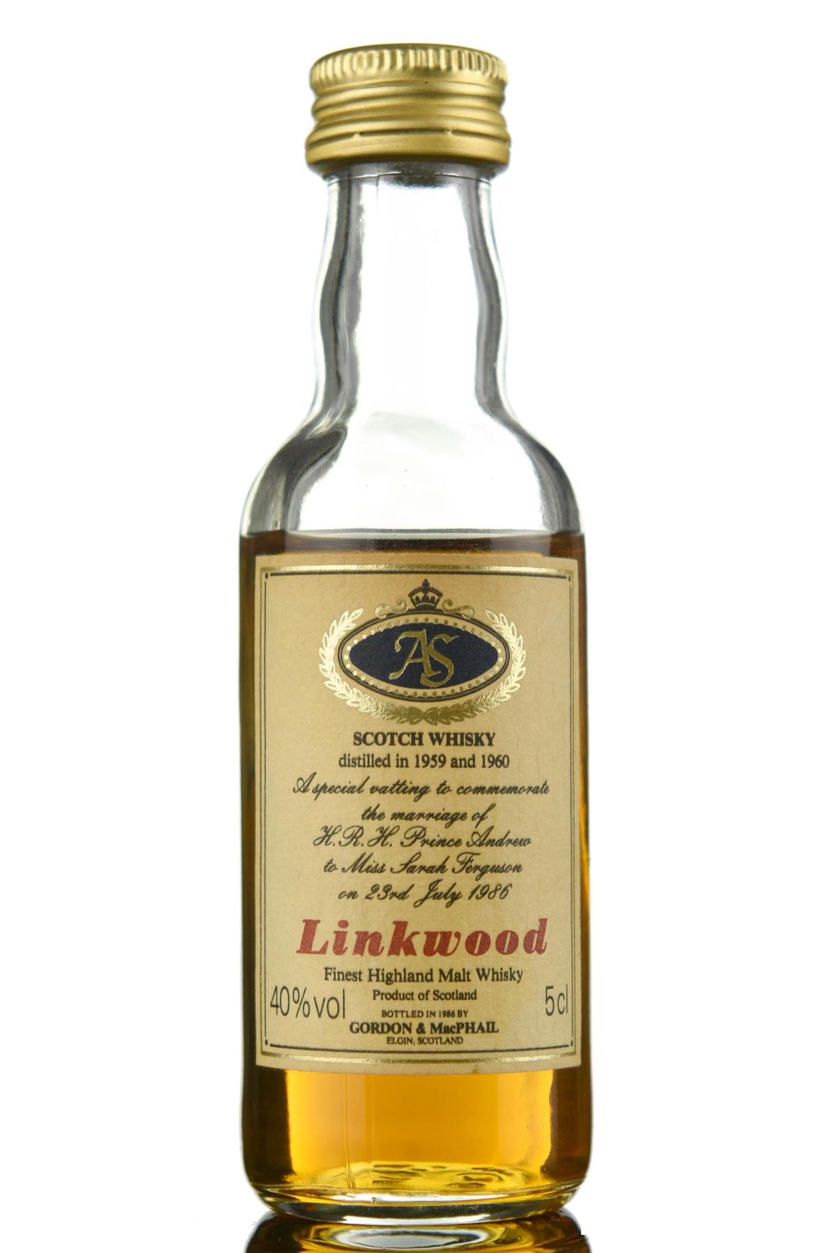 Linkwood Royal Marriage 1959 & 1960 - Gordon & MacPhail Miniature