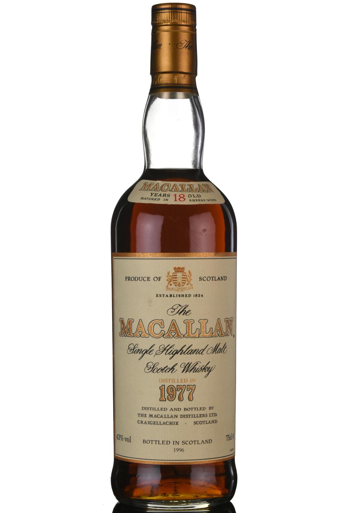 Macallan 1977-1996 - 18 Year Old