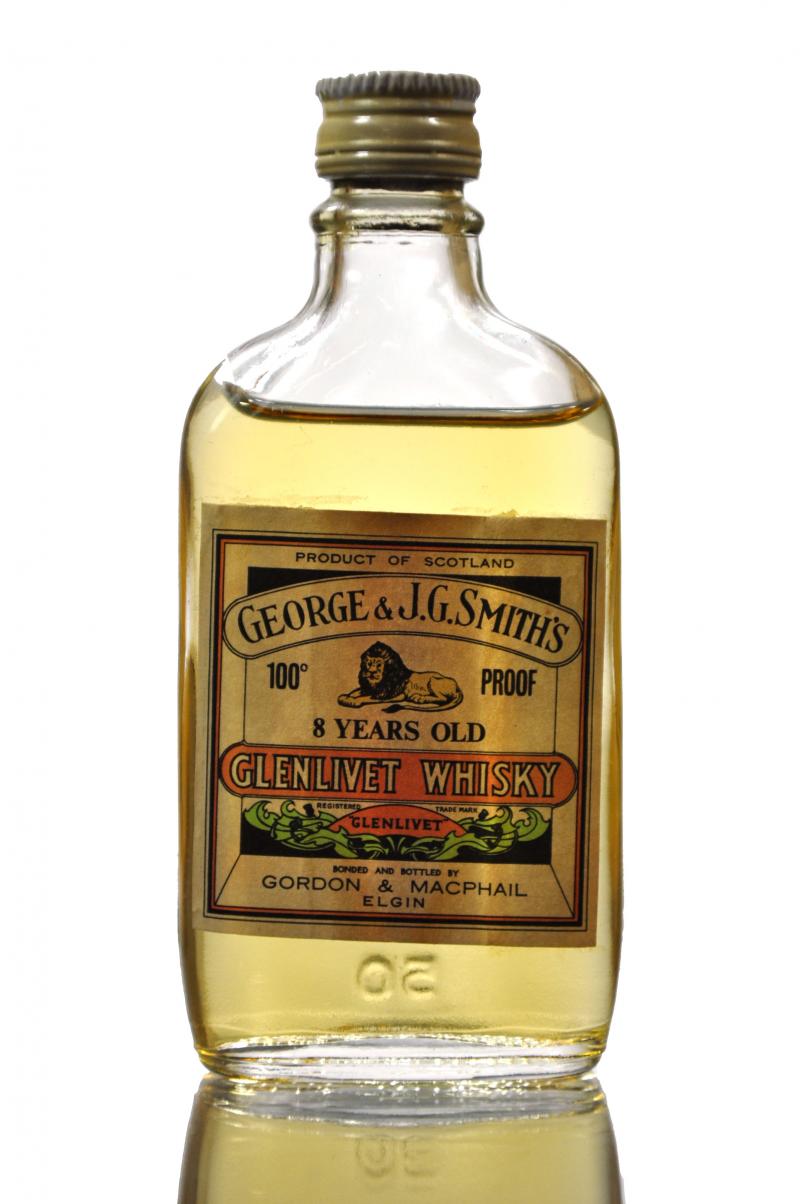 Glenlivet 8 Year Old - 100 Proof Gordon & MacPhail Miniature
