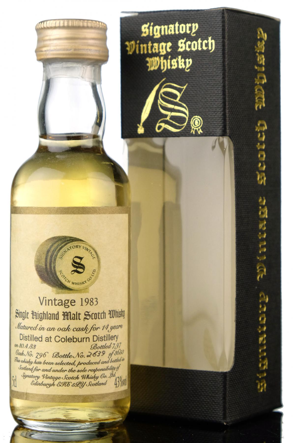 Coleburn 1983-1997 - 14 Year Old - Signatory Vintage Miniature