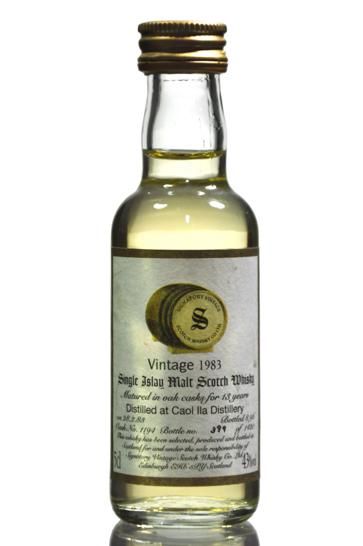 Caol Ila 1983-1996 - 13 Year Old - Signatory Vintage Miniature