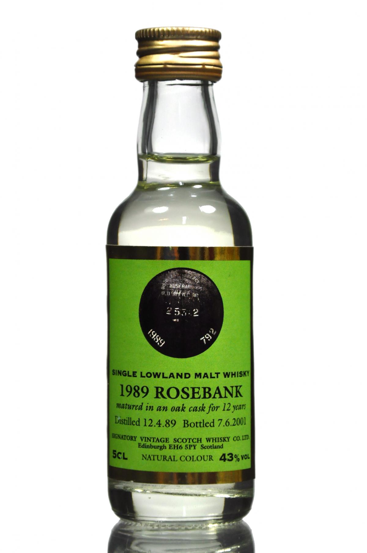 Rosebank 1989-2001 - 12 Year Old - Signatory Vintage Miniature