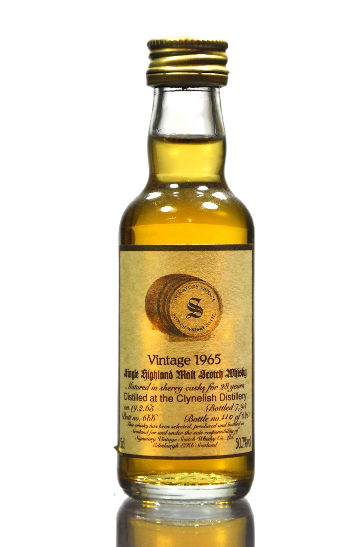 Clynelish 1965-1993 - 28 Year Old - Signatory Vintage - Single Cask 666 - Miniature