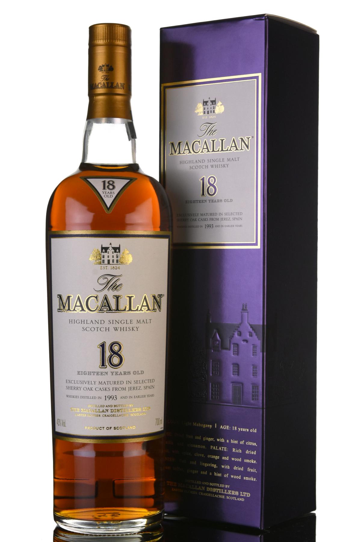 Macallan 1993 - 18 Year Old - Sherry Cask - Whisky-Online Auctions