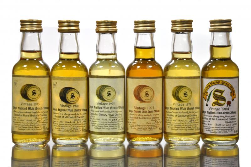6 x Signatory Vintage Miniatures In Presentation Box