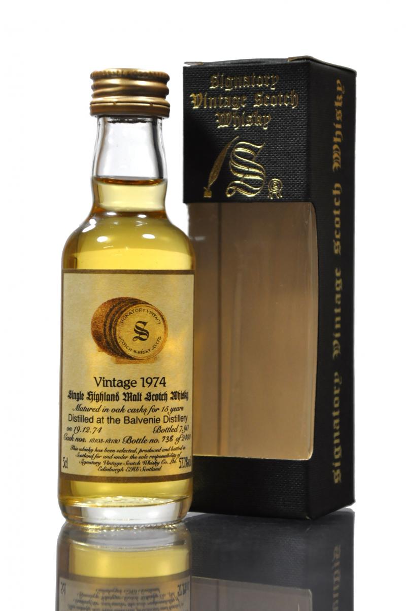 Balvenie 1974-1990 - 15 Year Old - Signatory Vintage - Casks 18103-18130 - 57.1% - Miniatu
