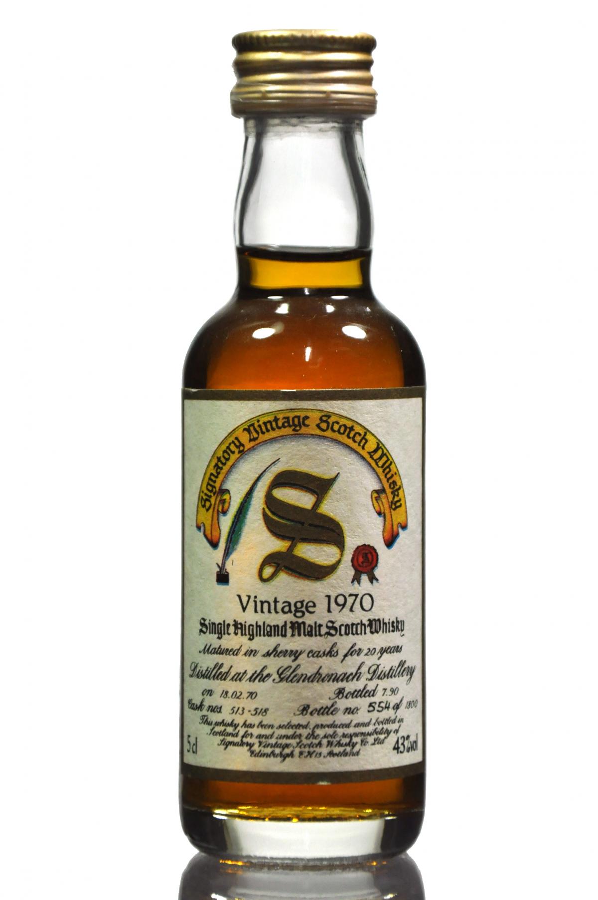 Glendronach 1970-1990 - 20 Year Old - Signatory Vintage Miniature