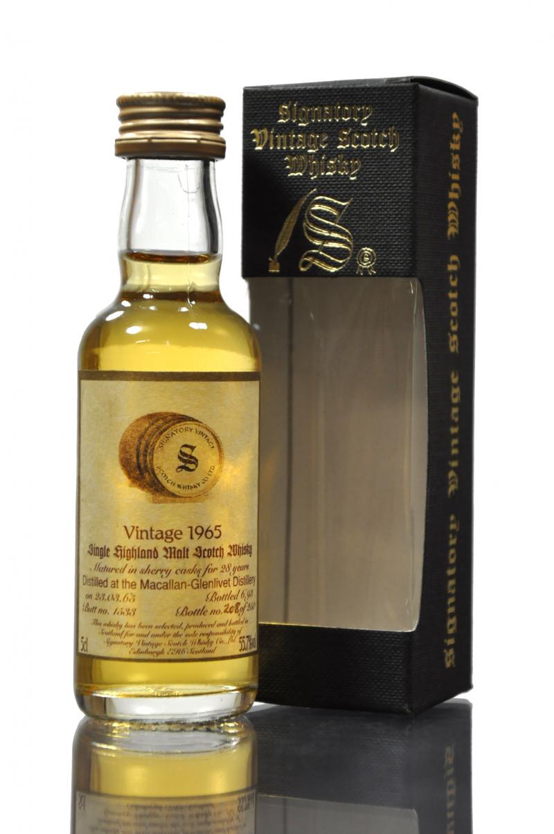 Macallan-Glenlivet 1965-1993 - 28 Year Old - Signatory Vintage Miniature