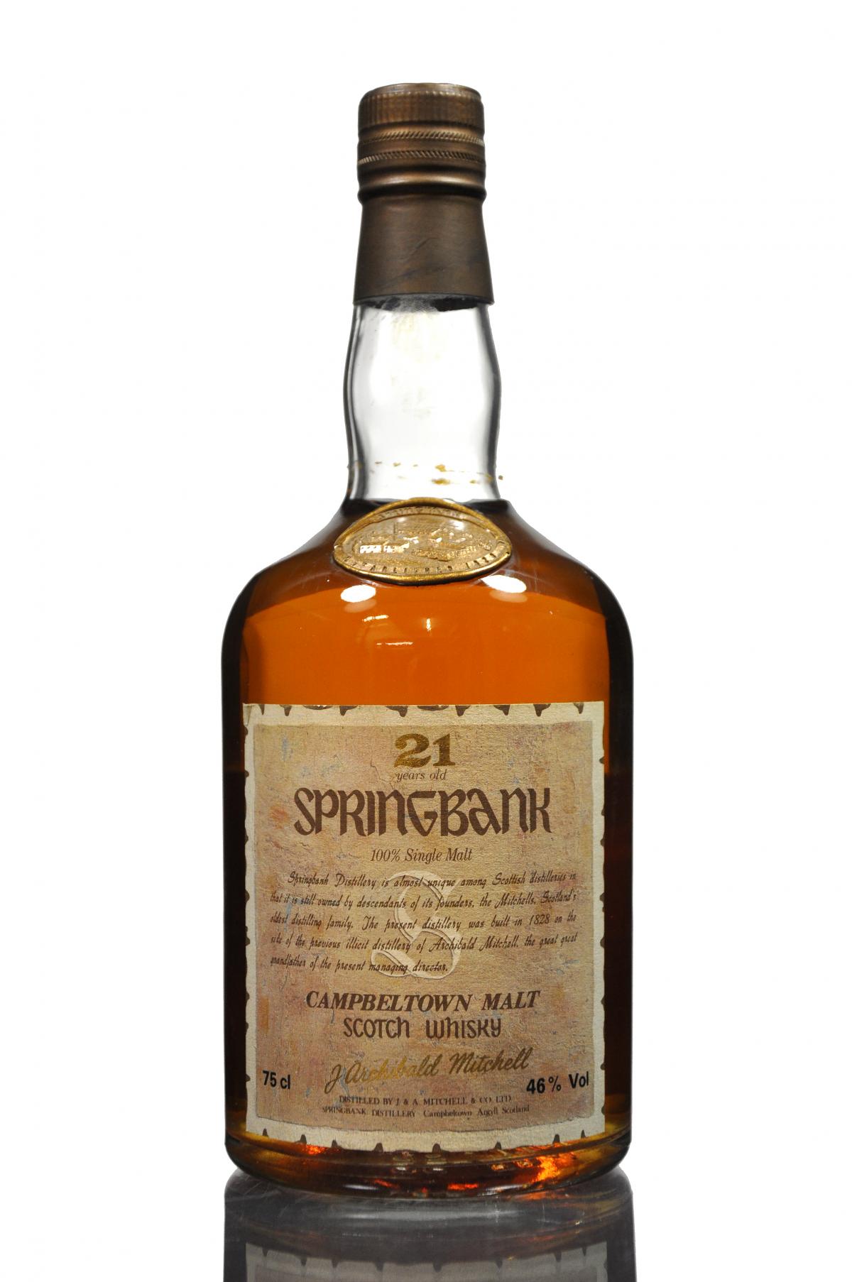 Springbank 21 Year Old - Circa 1990 - Archibald Mitchell Label