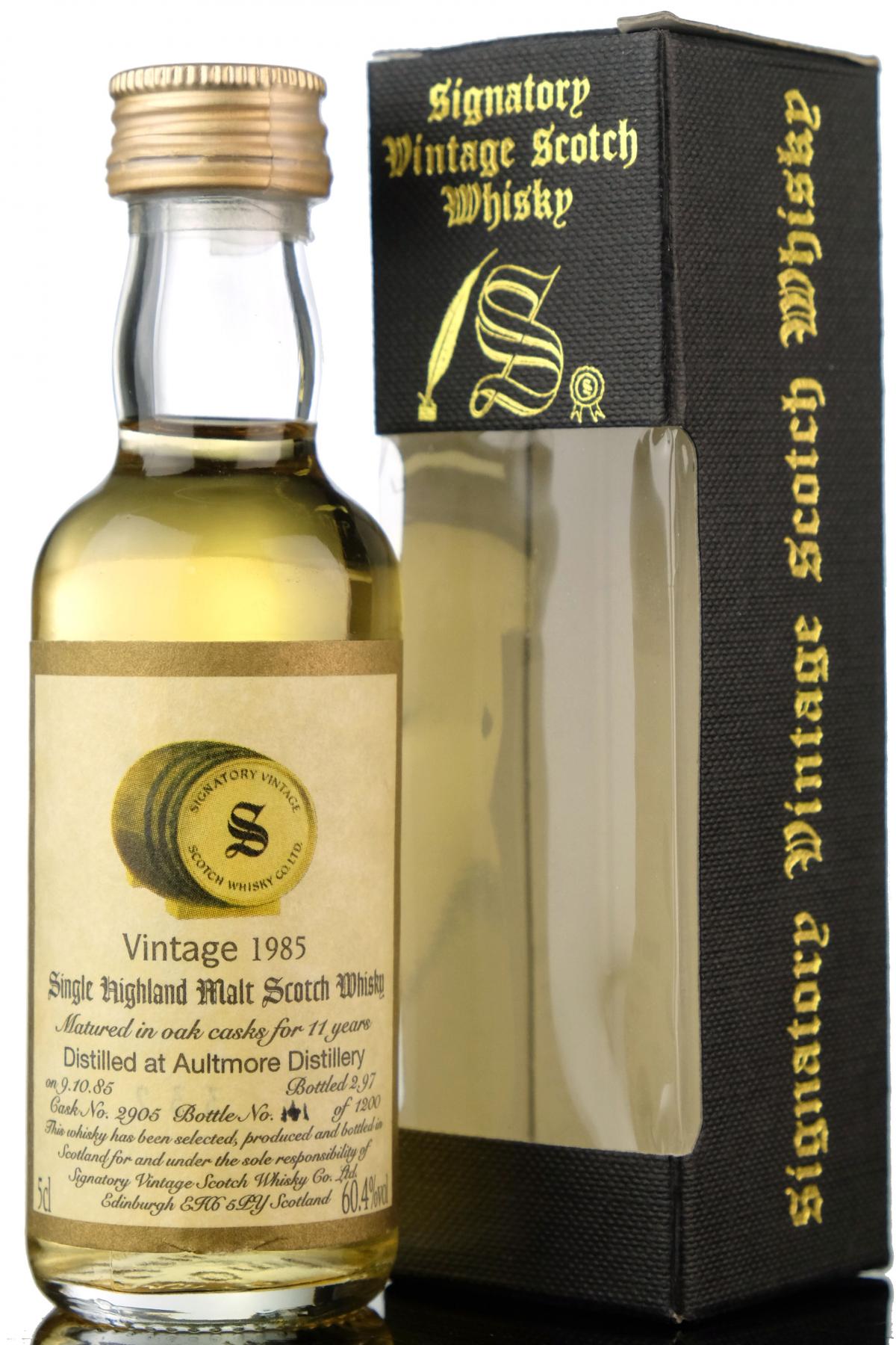 Aultmore 1985-1997 - 11 Year Old - Signatory Vintage Miniature