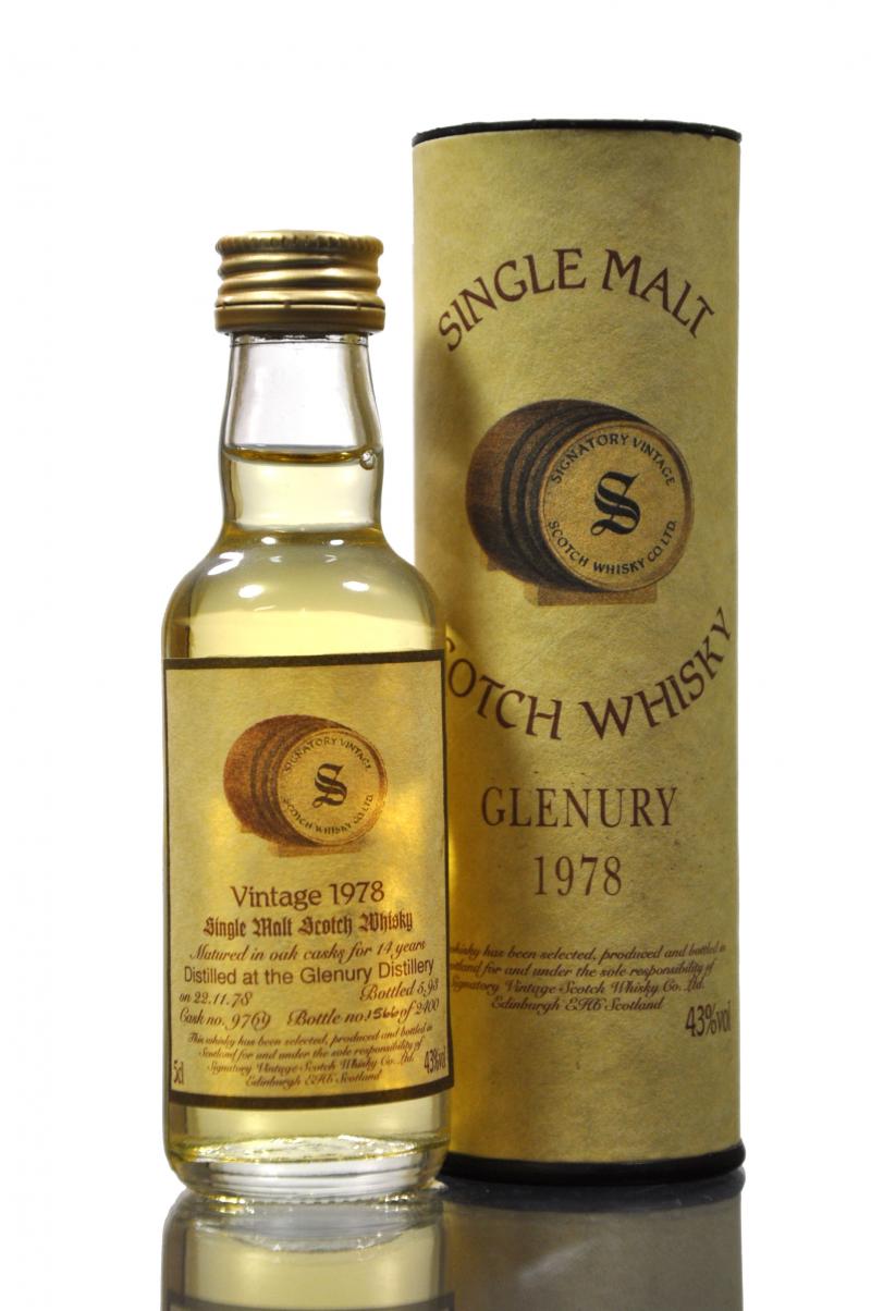 Glenury 1978-1993 - 14 Year Old - Signatory Vintage Miniature