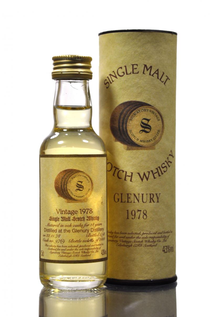 Glenury 1978-1993 - 14 Year Old - Signatory Vintage Miniature