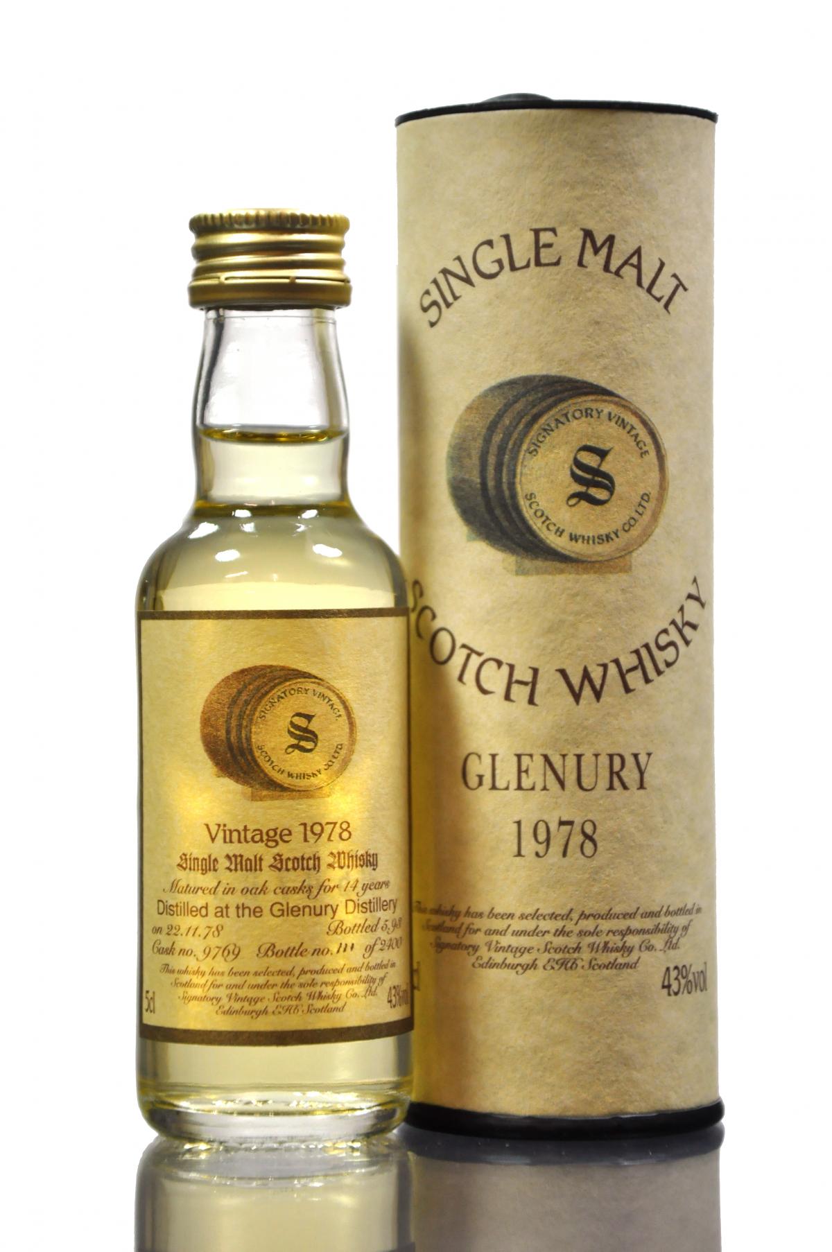 Glenury 1978-1993 - 14 Year Old - Signatory Vintage Miniature
