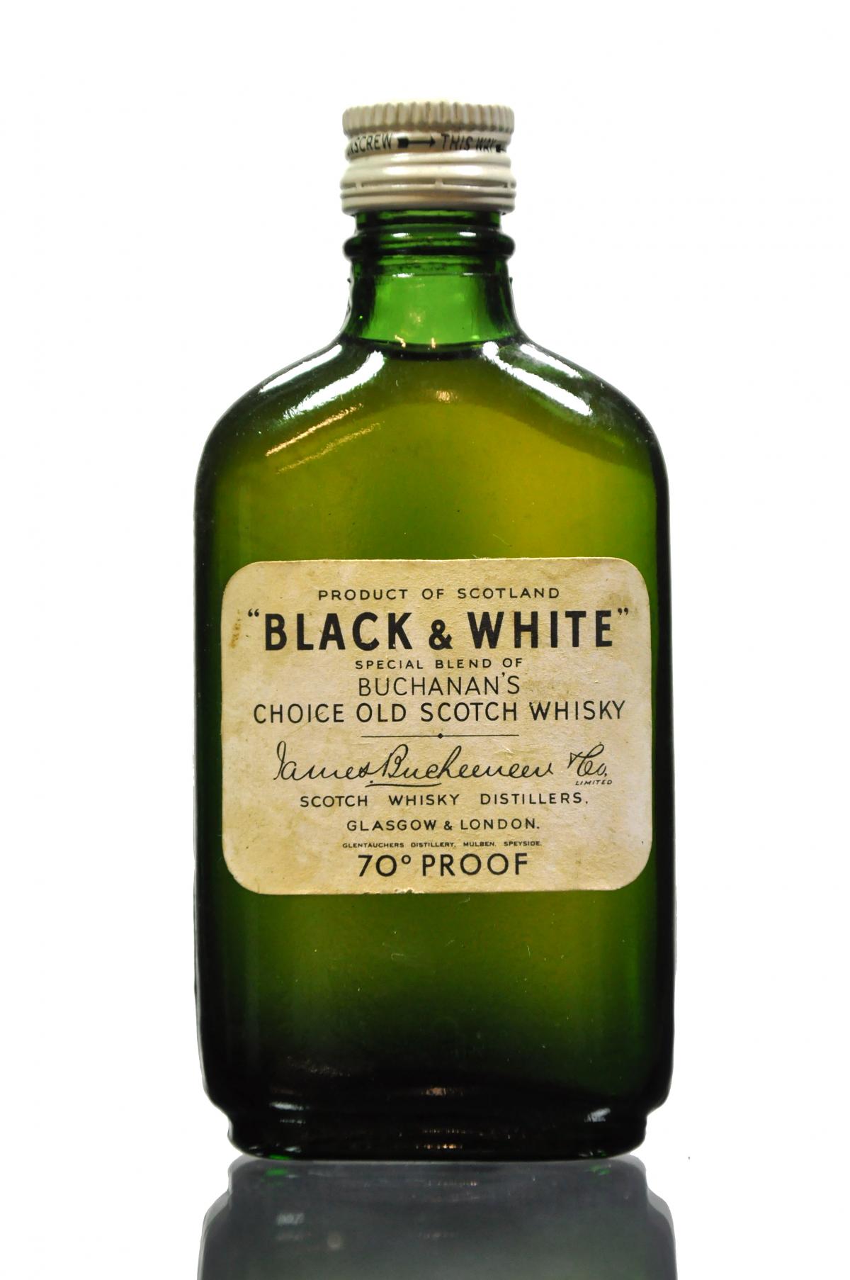 Black & White 70 Proof Miniature