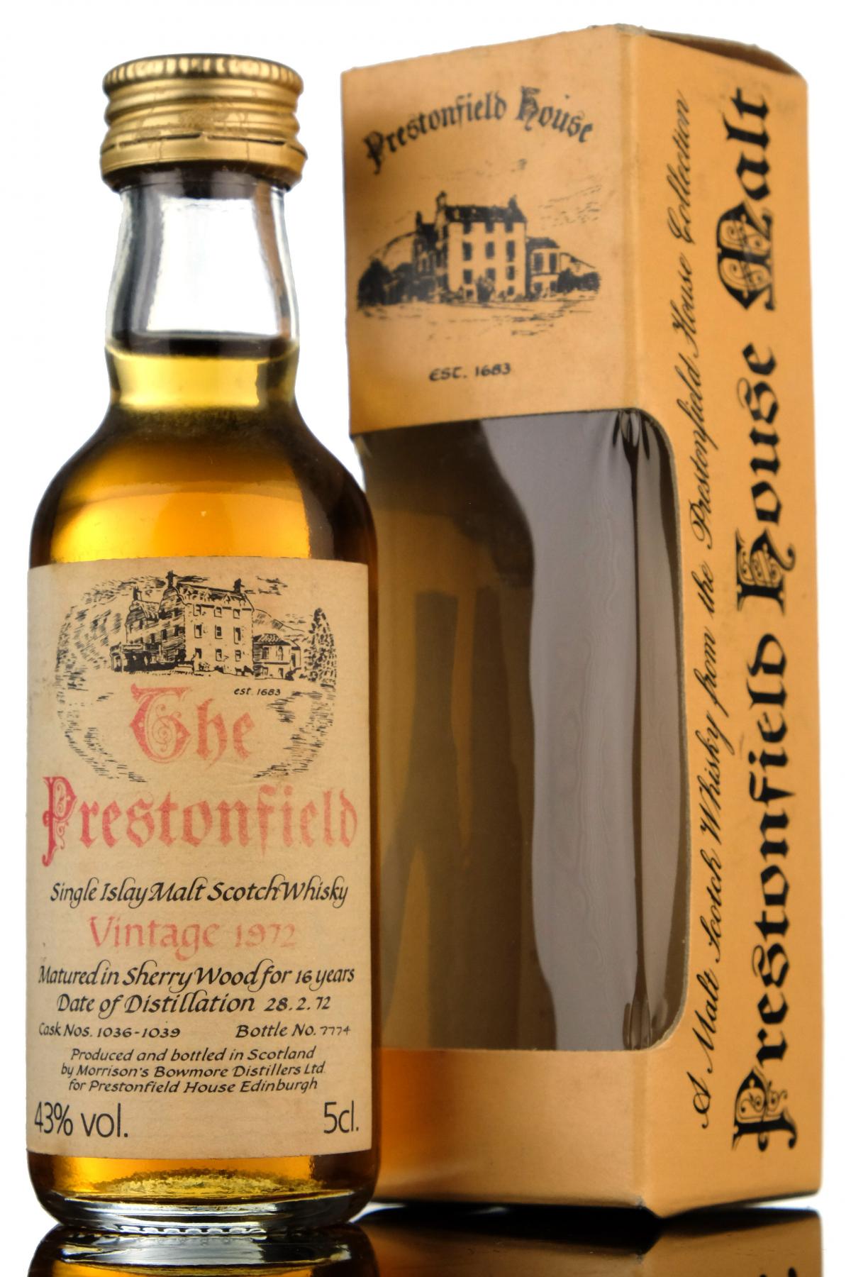 Bowmore 1972 - 16 Year Old - The Prestonfield Miniature