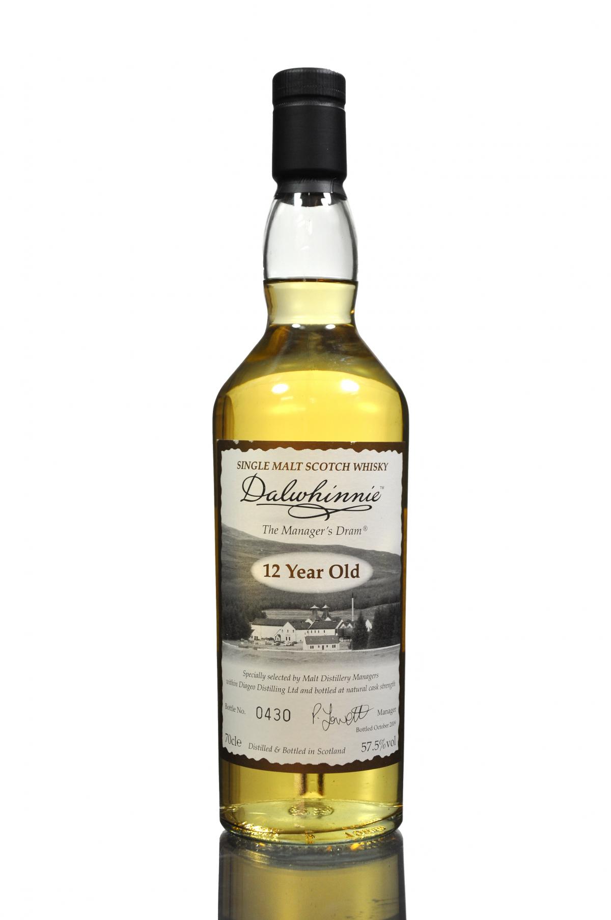 Dalwhinnie 12 Year Old - Managers Dram 2009