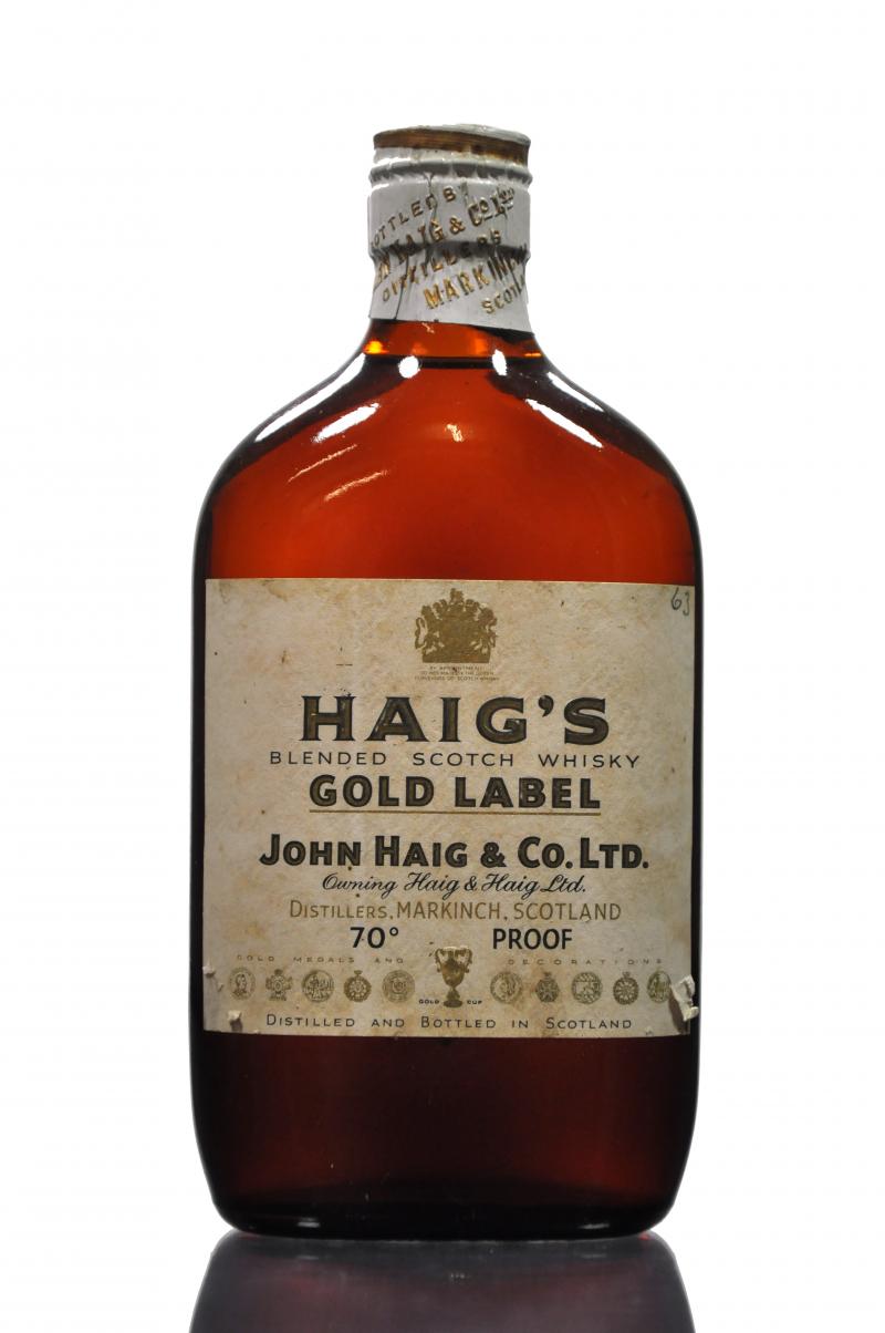 Haigs Gold Label - 1950s - Half Bottle