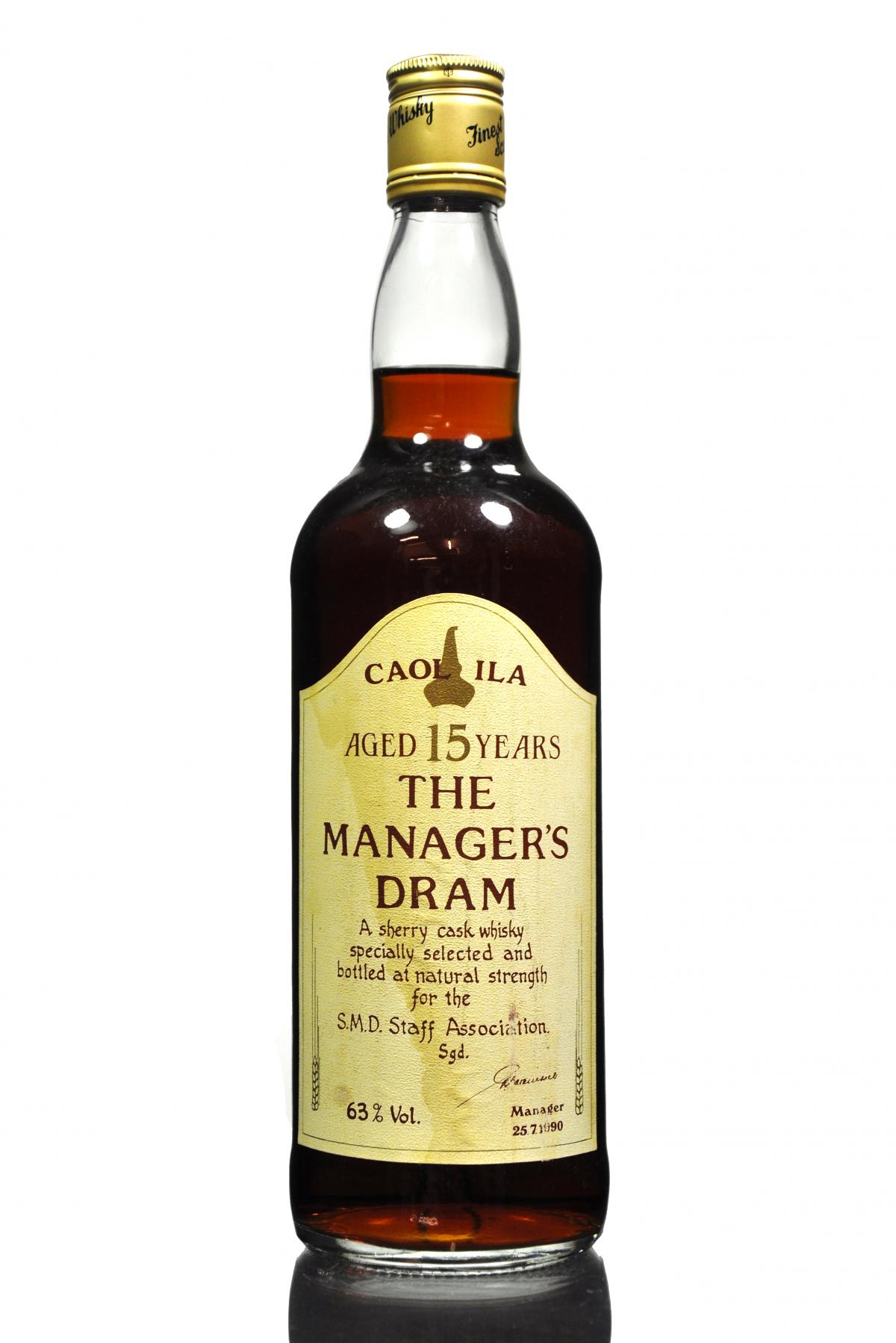 Caol Ila 15 Year Old - Managers Dram 1990