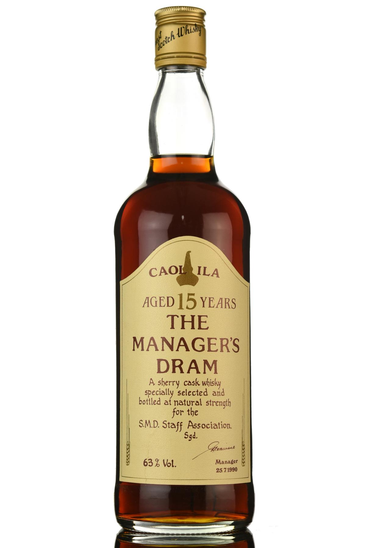 Caol Ila 15 Year Old - Managers Dram 1990