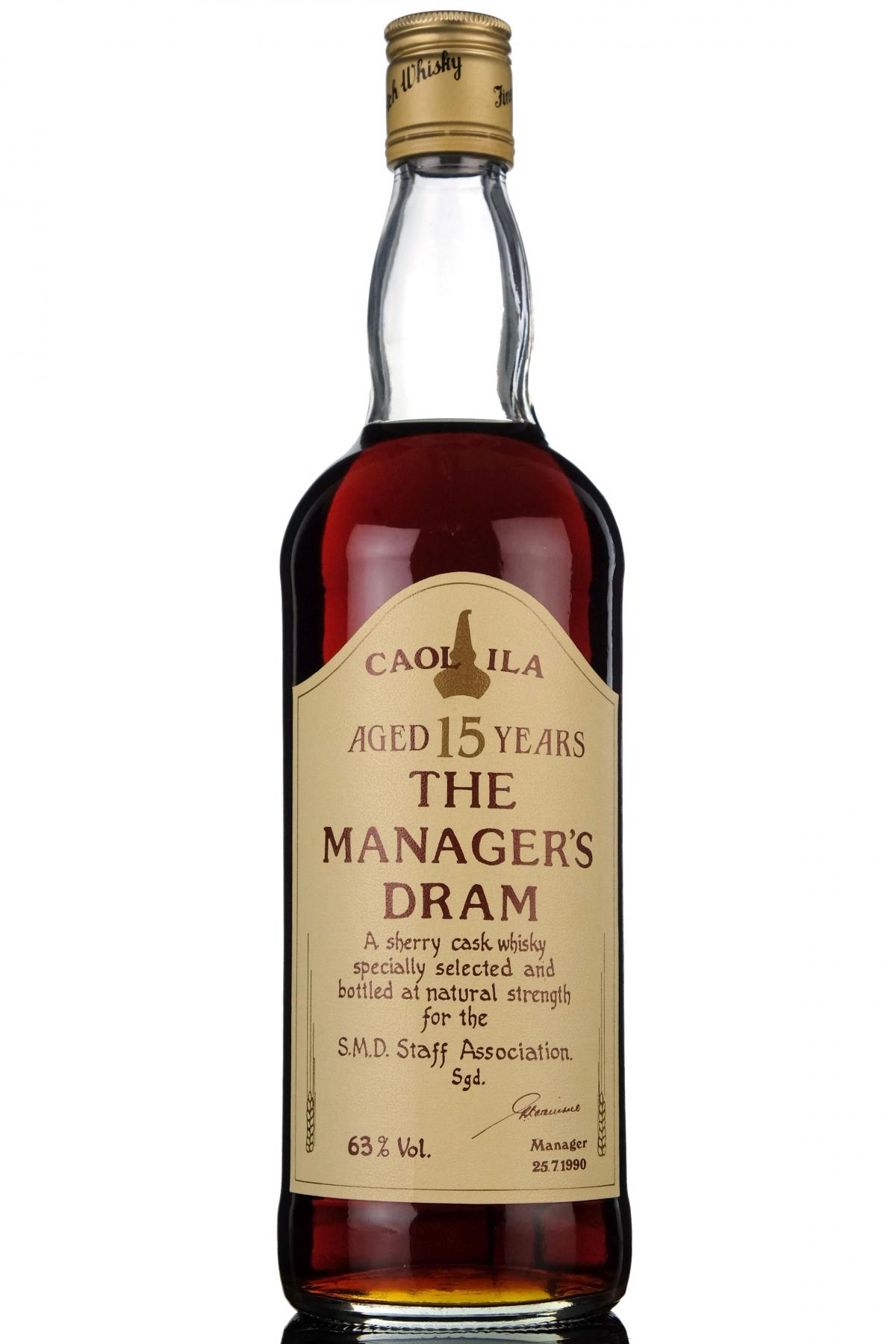 Caol Ila 15 Year Old - Managers Dram 1990