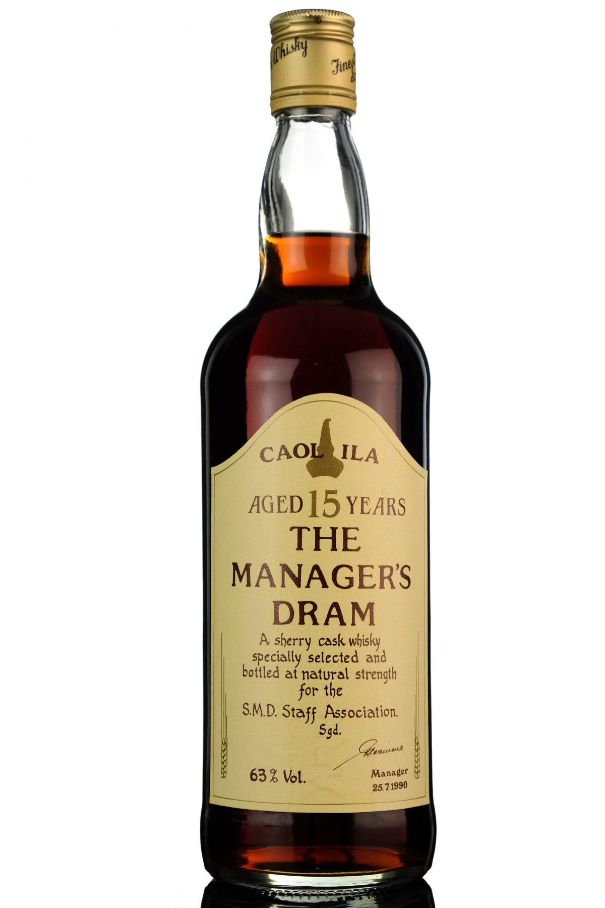 Caol Ila 15 Year Old - Managers Dram 1990