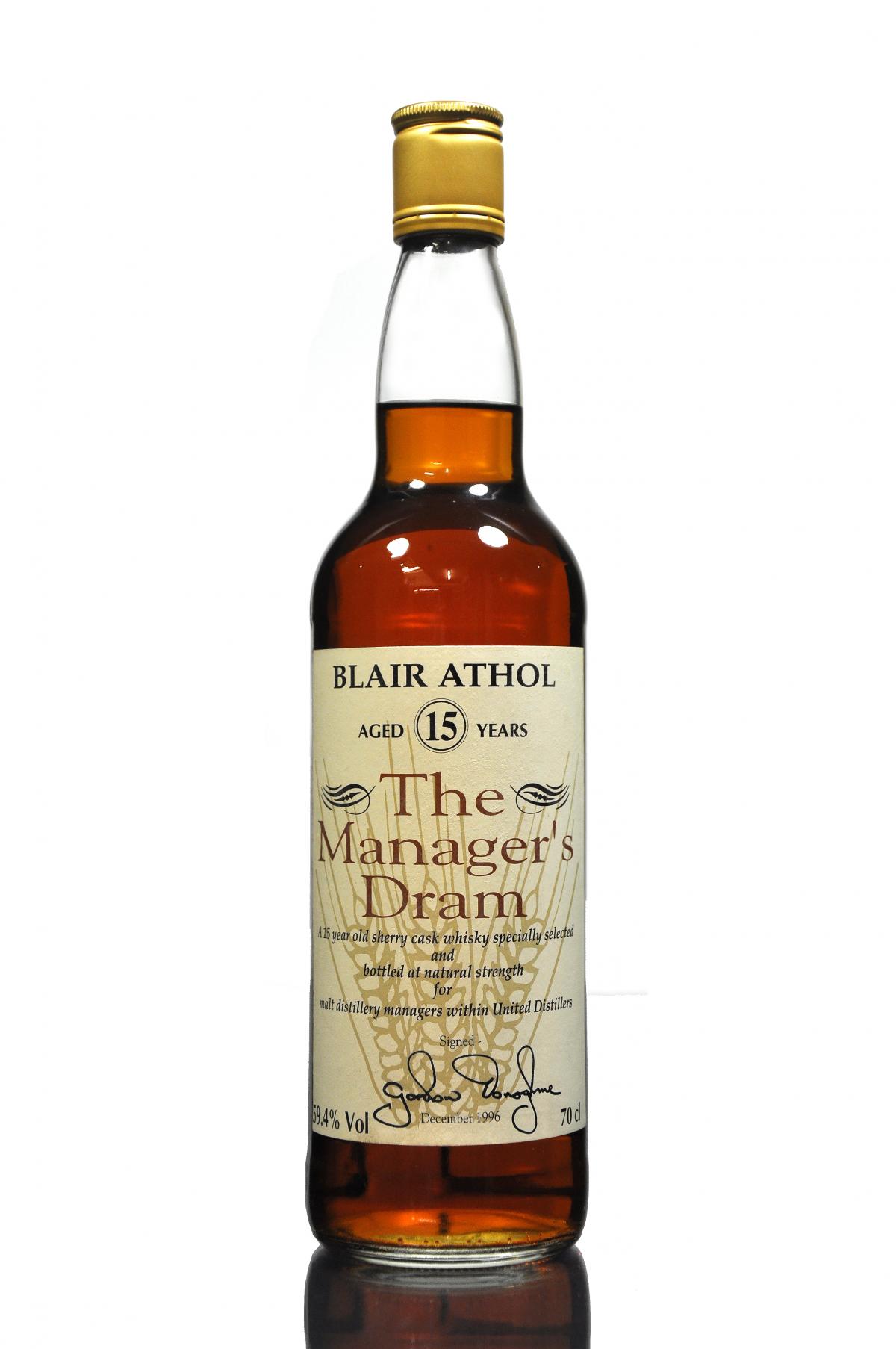 Blair Athol 15 Year Old - Managers Dram 1996