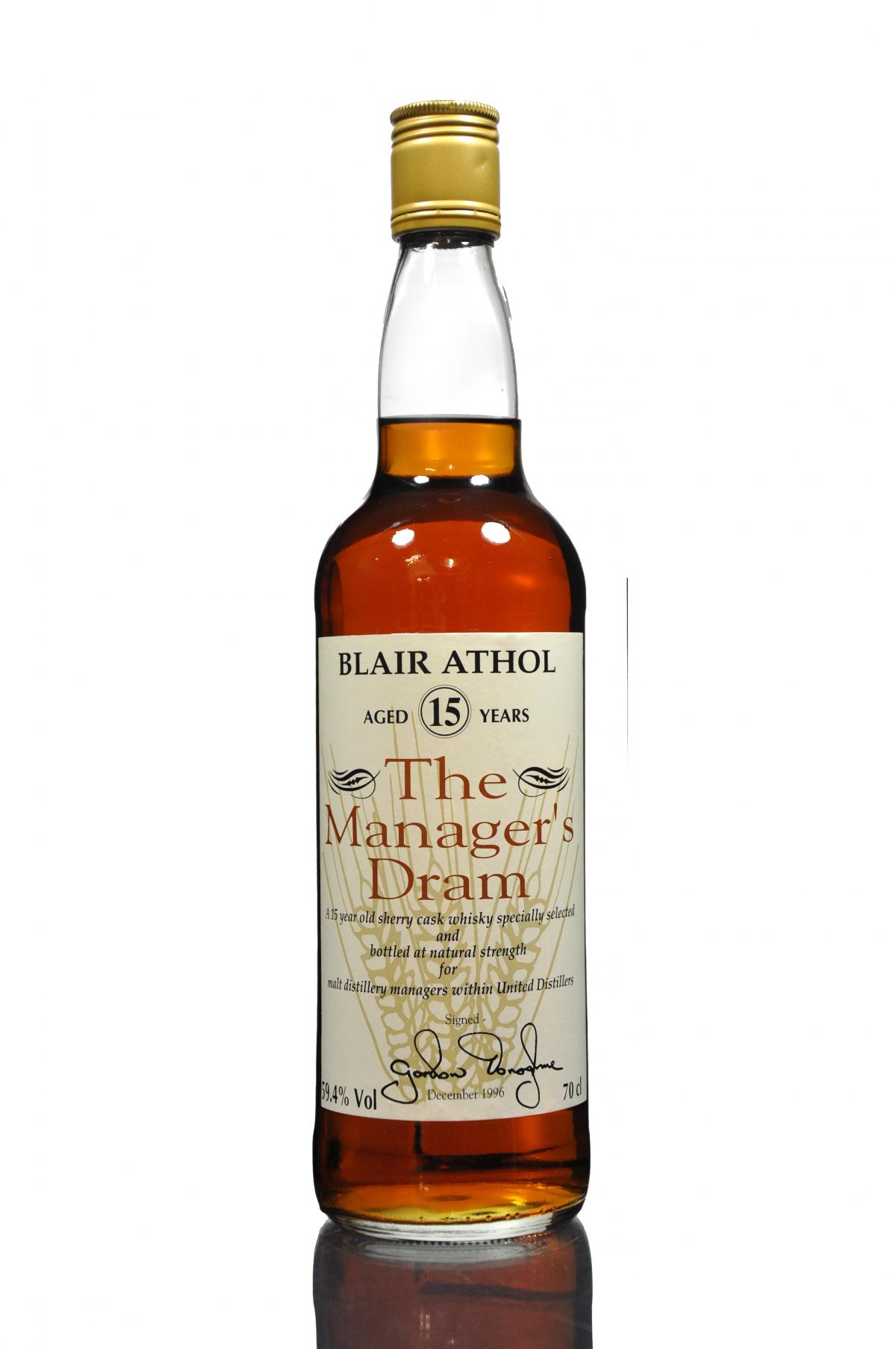Blair Athol 15 Year Old - Managers Dram 1996