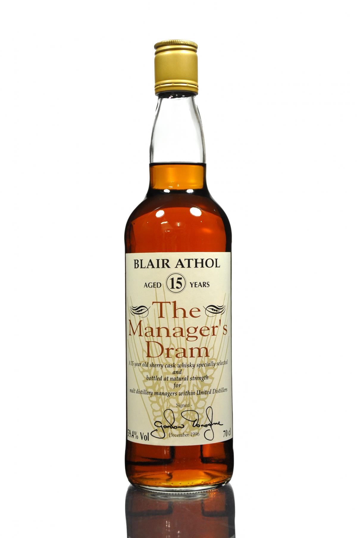Blair Athol 15 Year Old - Managers Dram 1996