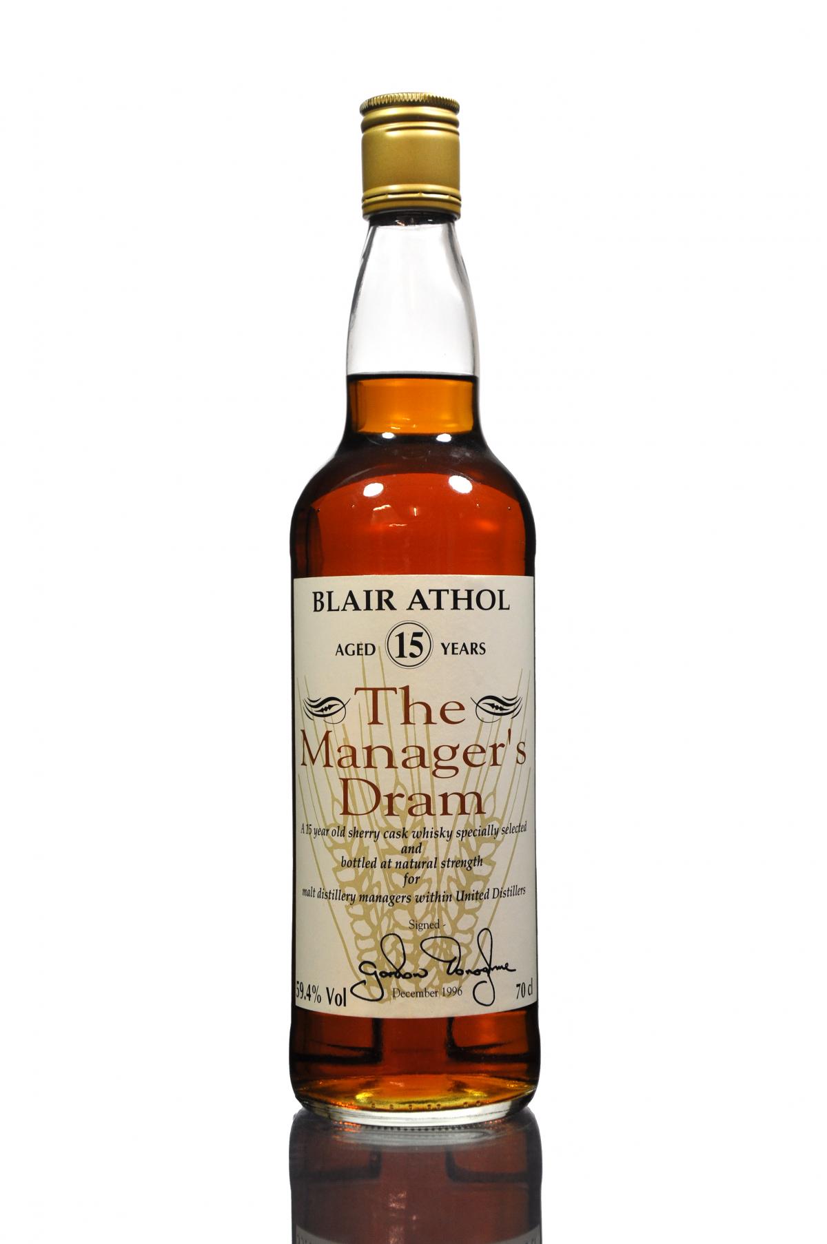 Blair Athol 15 Year Old - Managers Dram 1996