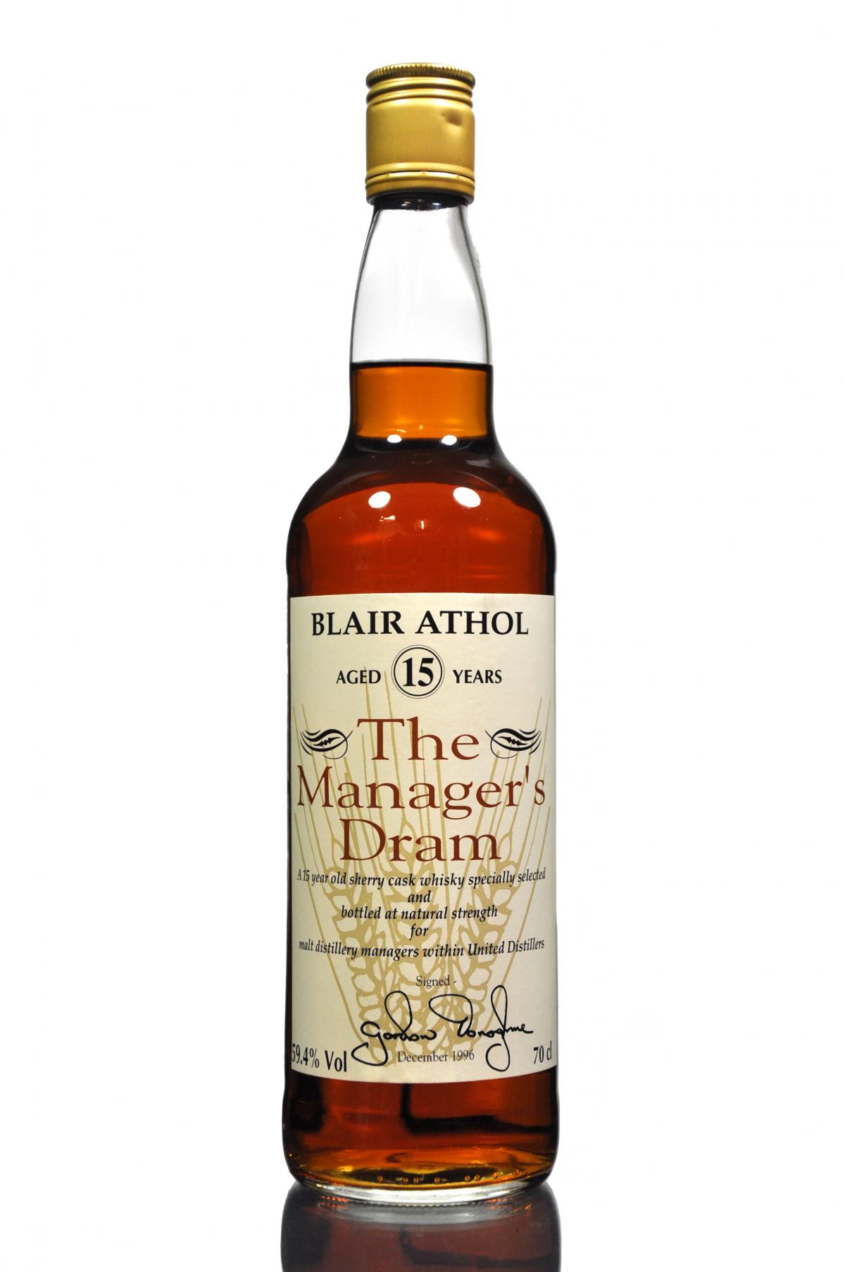 Blair Athol 15 Year Old - Managers Dram 1996