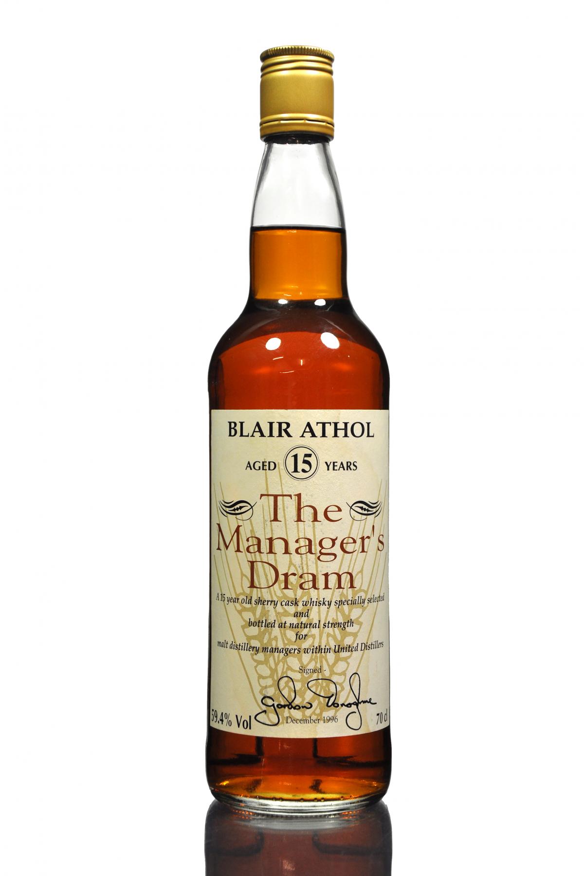 Blair Athol 15 Year Old - Managers Dram 1996