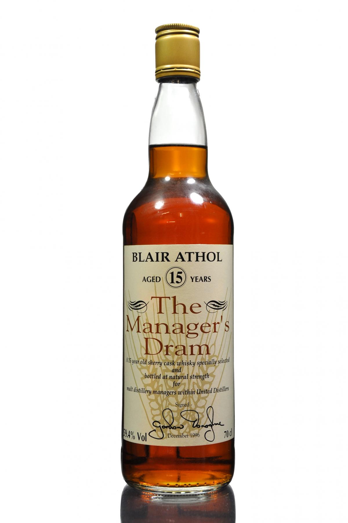 Blair Athol 15 Year Old - Managers Dram 1996