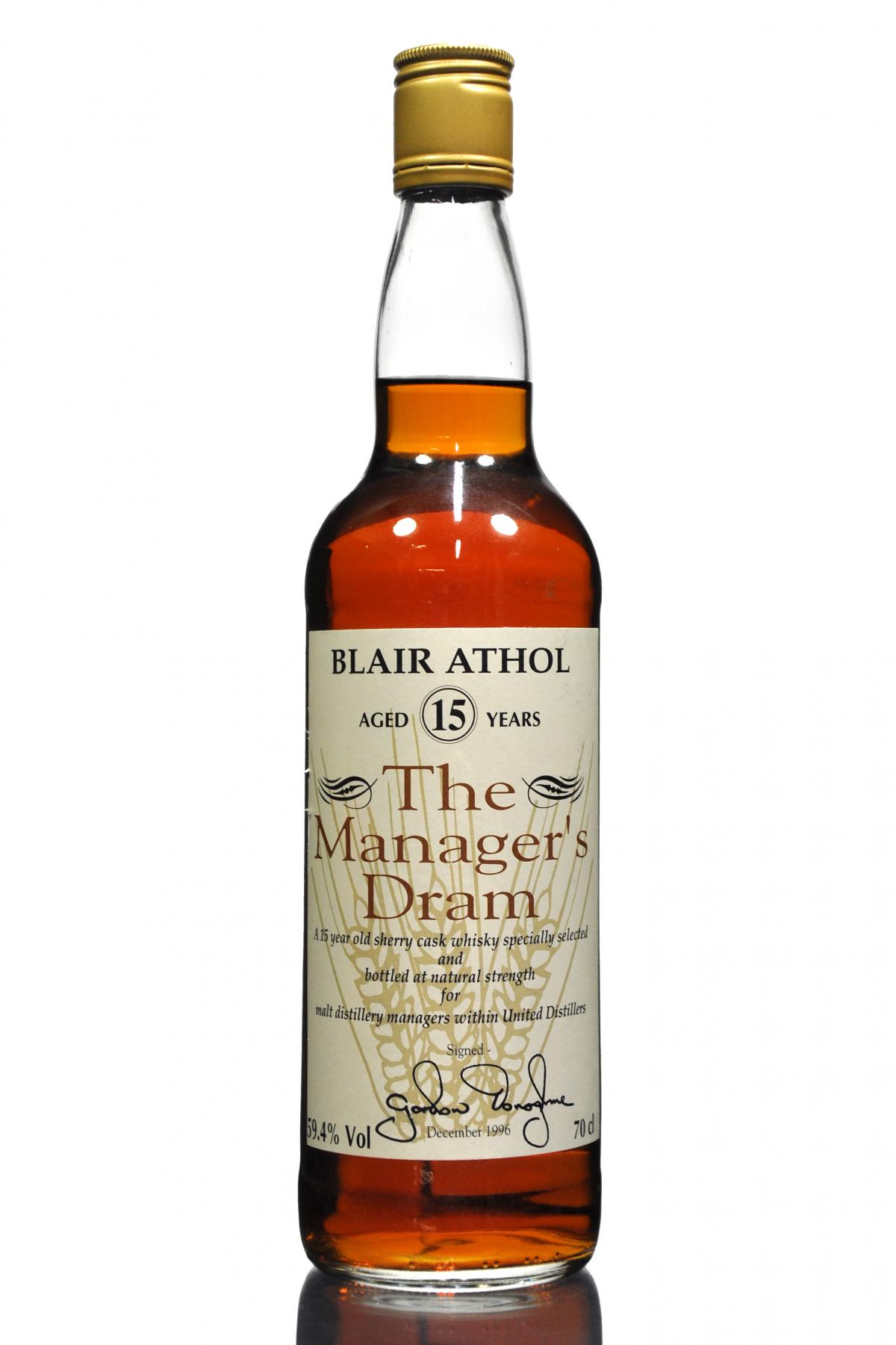 Blair Athol 15 Year Old - Managers Dram 1996