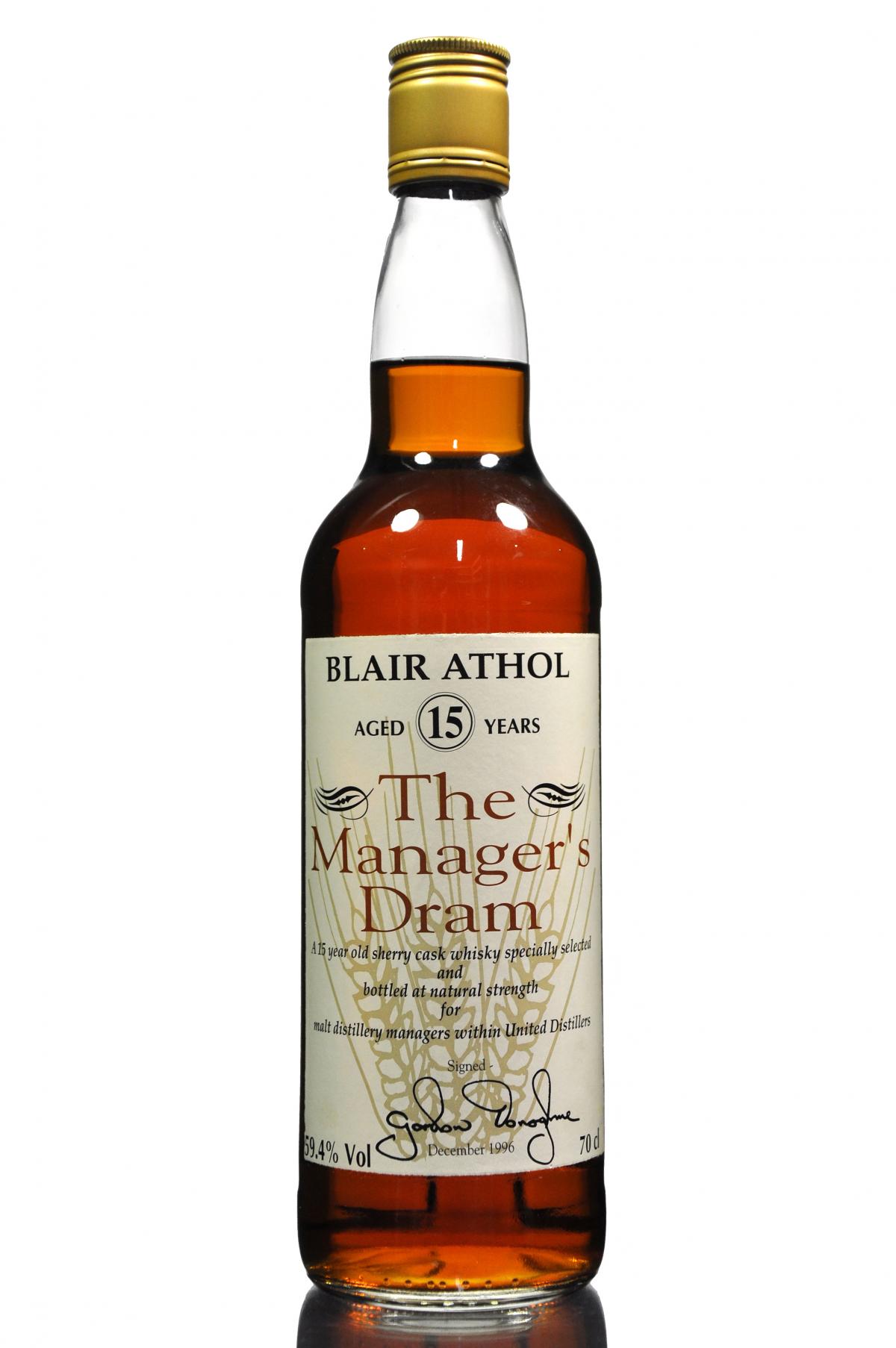 Blair Athol 15 Year Old - Managers Dram 1996