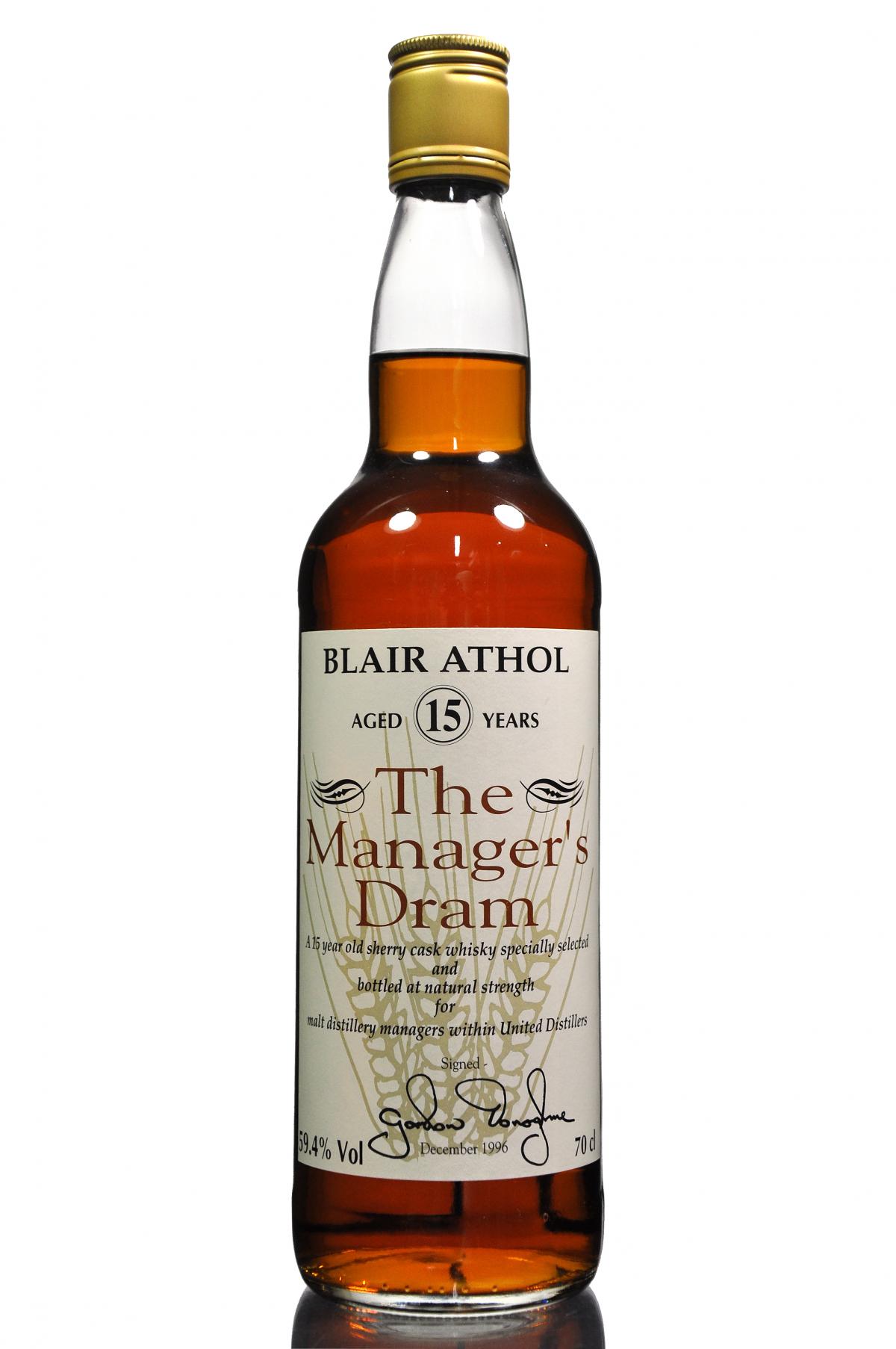 Blair Athol 15 Year Old - Managers Dram 1996