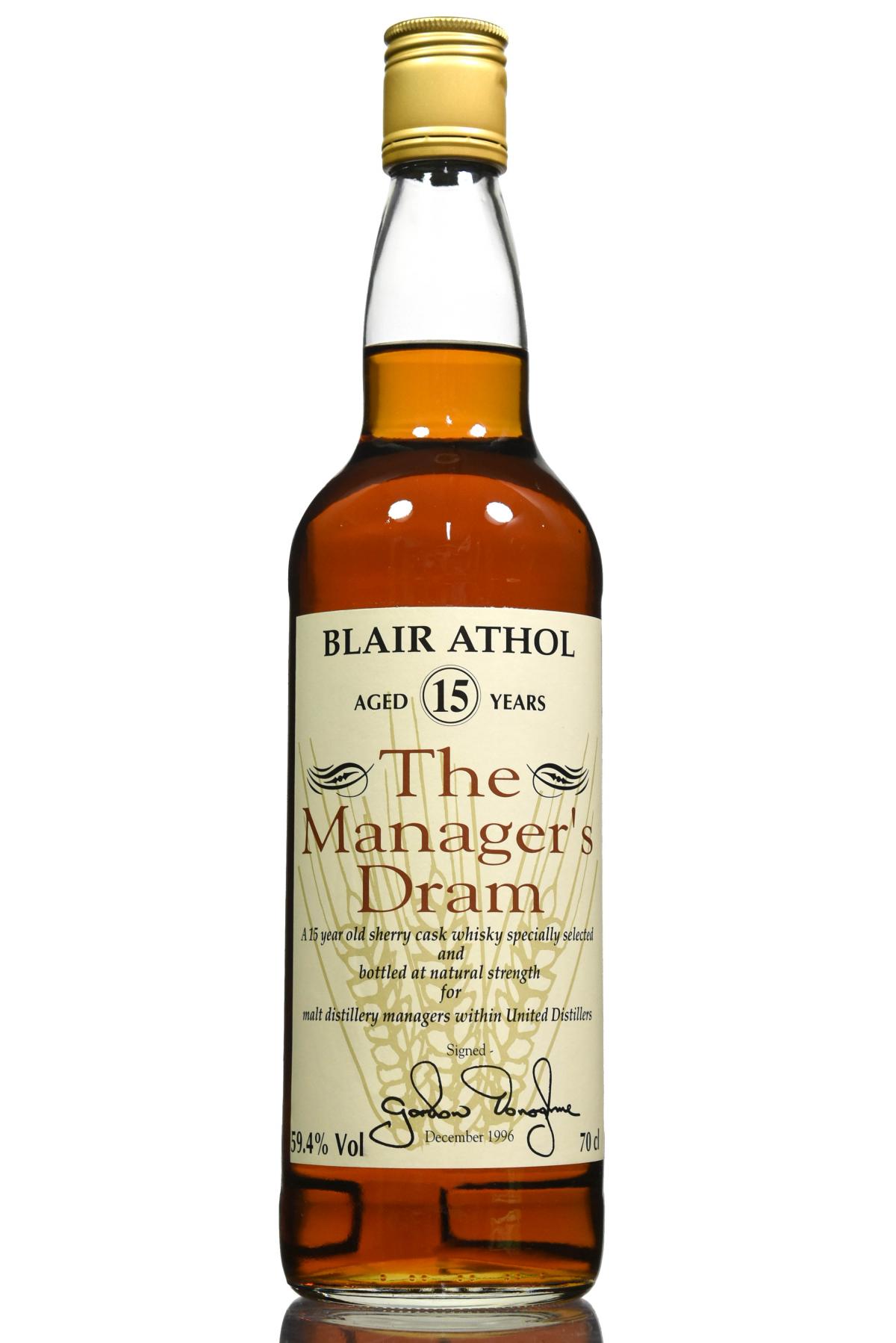 Blair Athol 15 Year Old - Managers Dram 1996