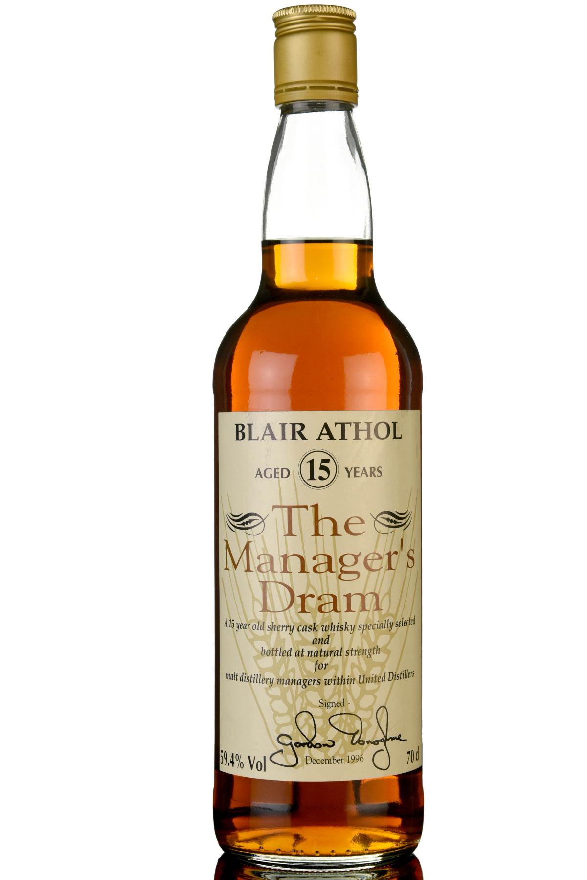 Blair Athol 15 Year Old - Managers Dram 1996